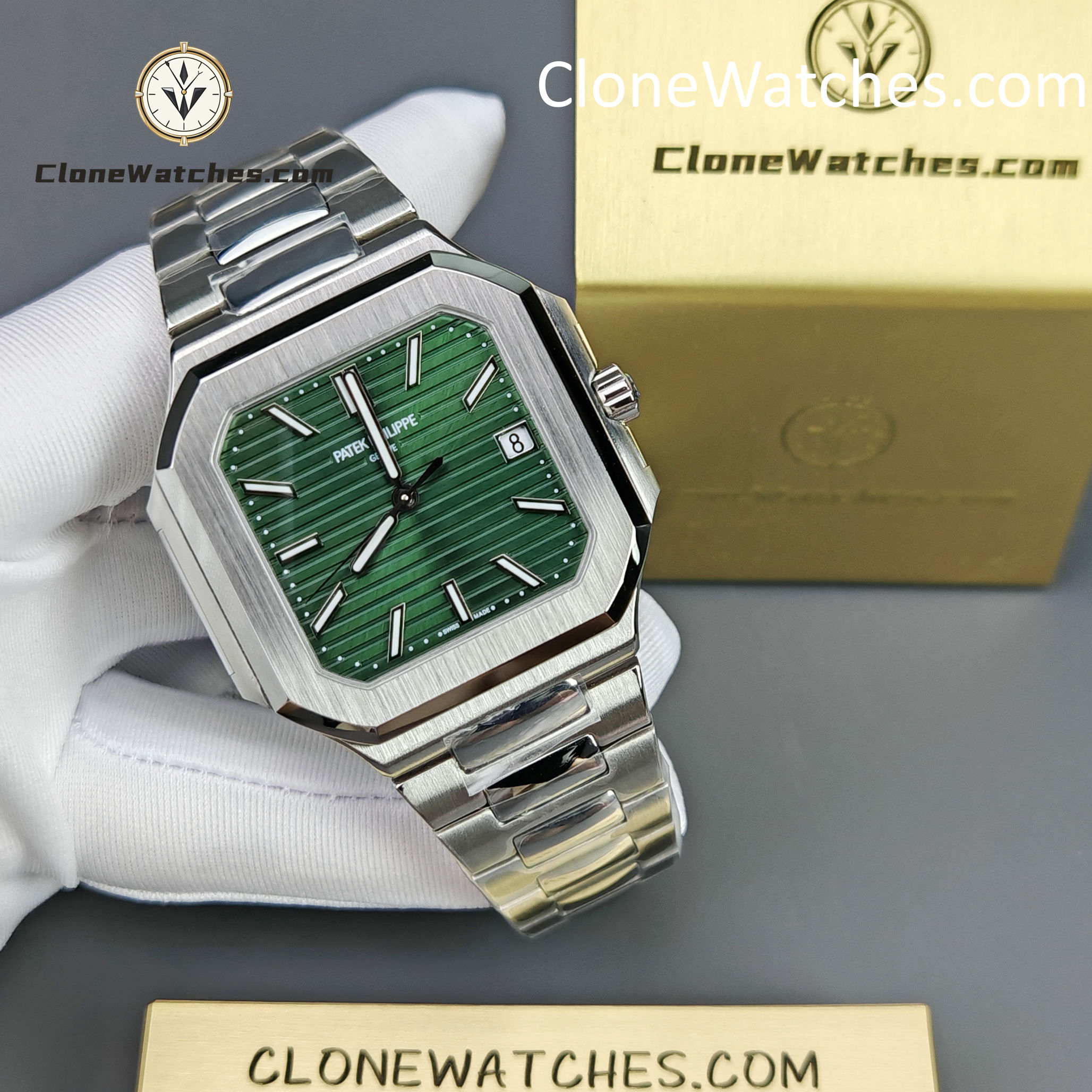 Patek Philippe Super Clone Watches 1:1 Cubitus 5821/1A-001 Green Dial