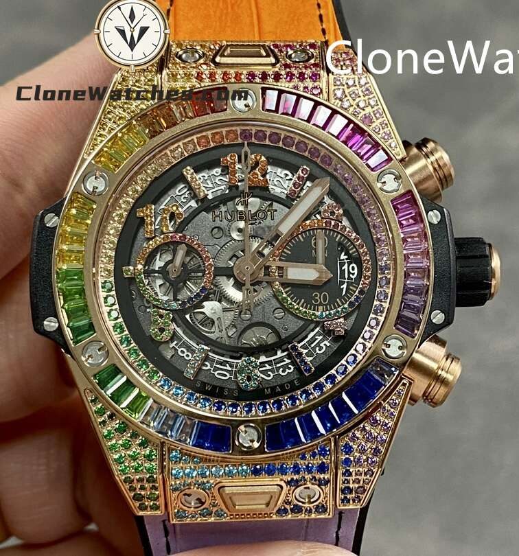 Hublot Super Clone Watches 1:1 Big Bang Unico King Gold Rainbow 42MM 441.OX.1118.LR.0999