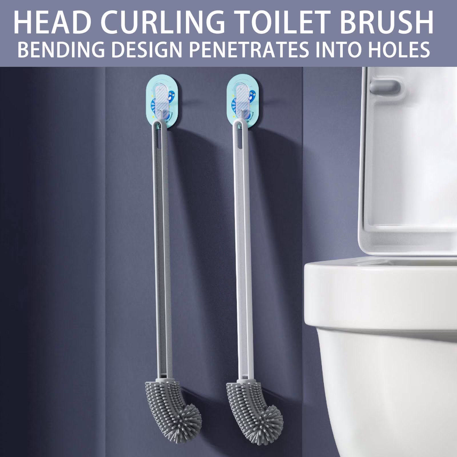 Clearance Under $10 Skegnu Plastic Toilet Brush Household No Dead Angle Toilet Brush Bathroom Long Handle Cleaning Brush Toilet Cleaner