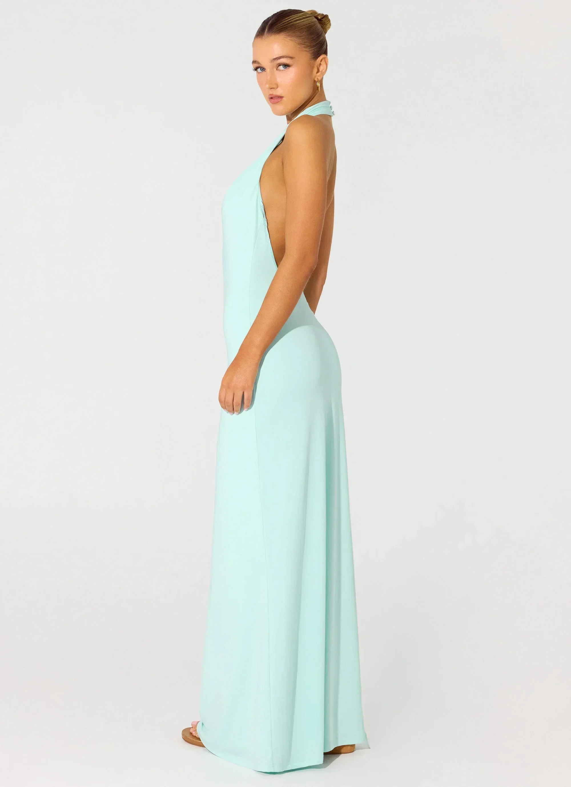 Mougleta Backless Maxi Dress - Aqua