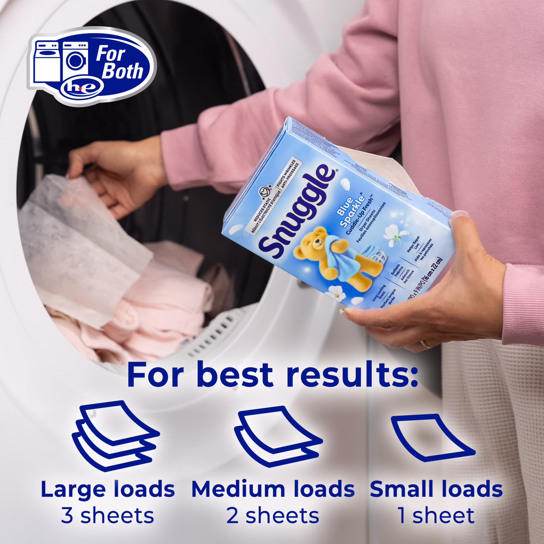 Snuggle Blue Sparkle Cuddle Up Fresh Dryer Sheets, 40 Count
