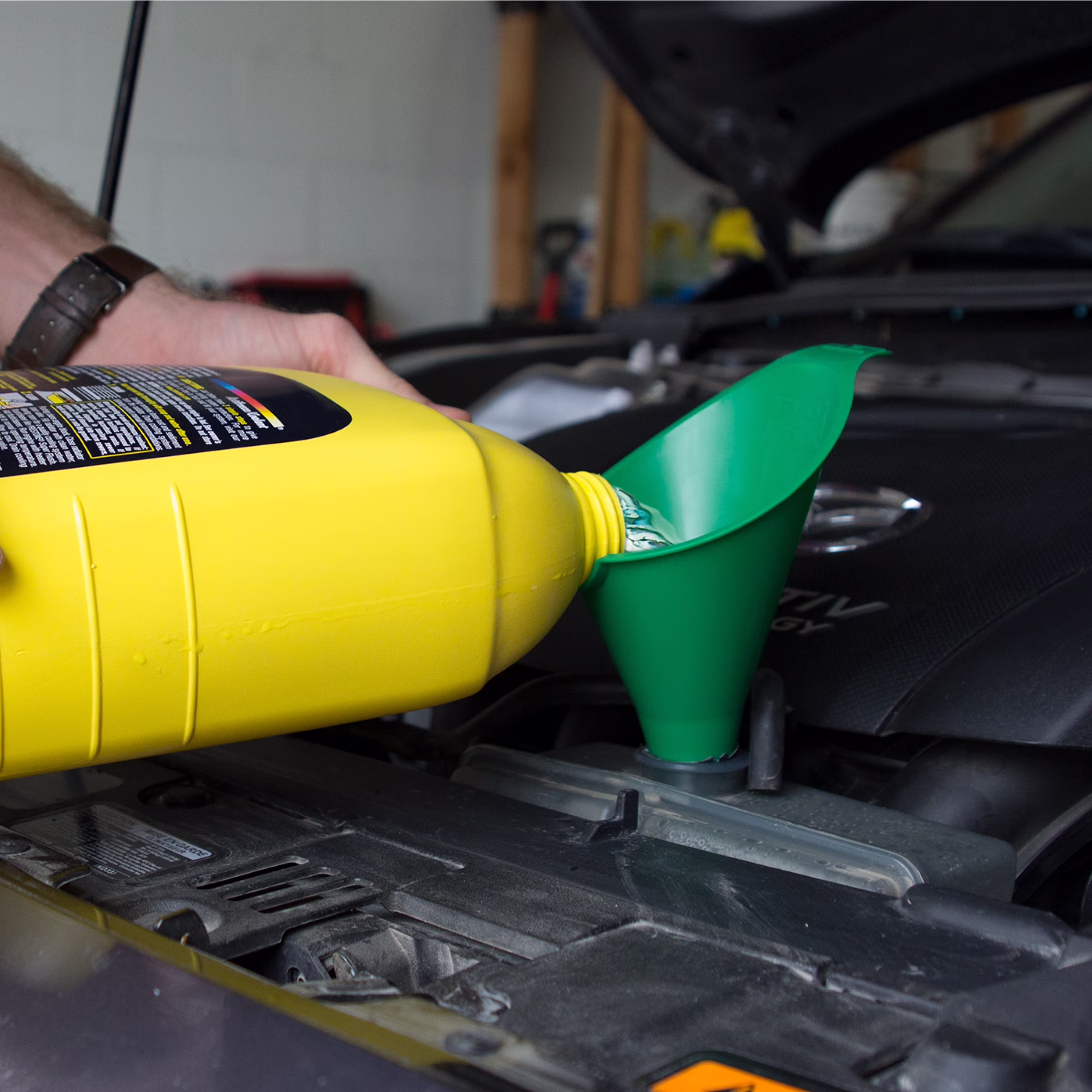 (2 pack) Hyper Tough Big Mouth Automotive Plastic Funnel, Green, 10713RFHT, 1 Each