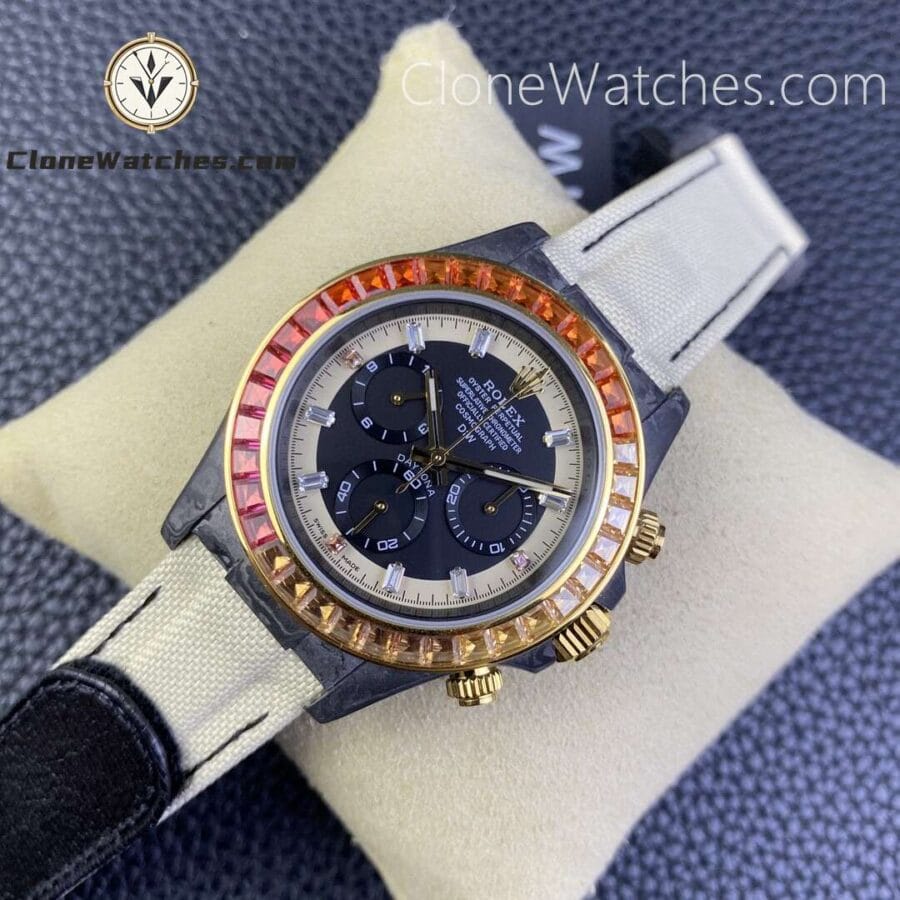Modified Super Clone Watches 1:1 DiW Rolex Daytona Carbon Fiber RAINBOW SUNRAY