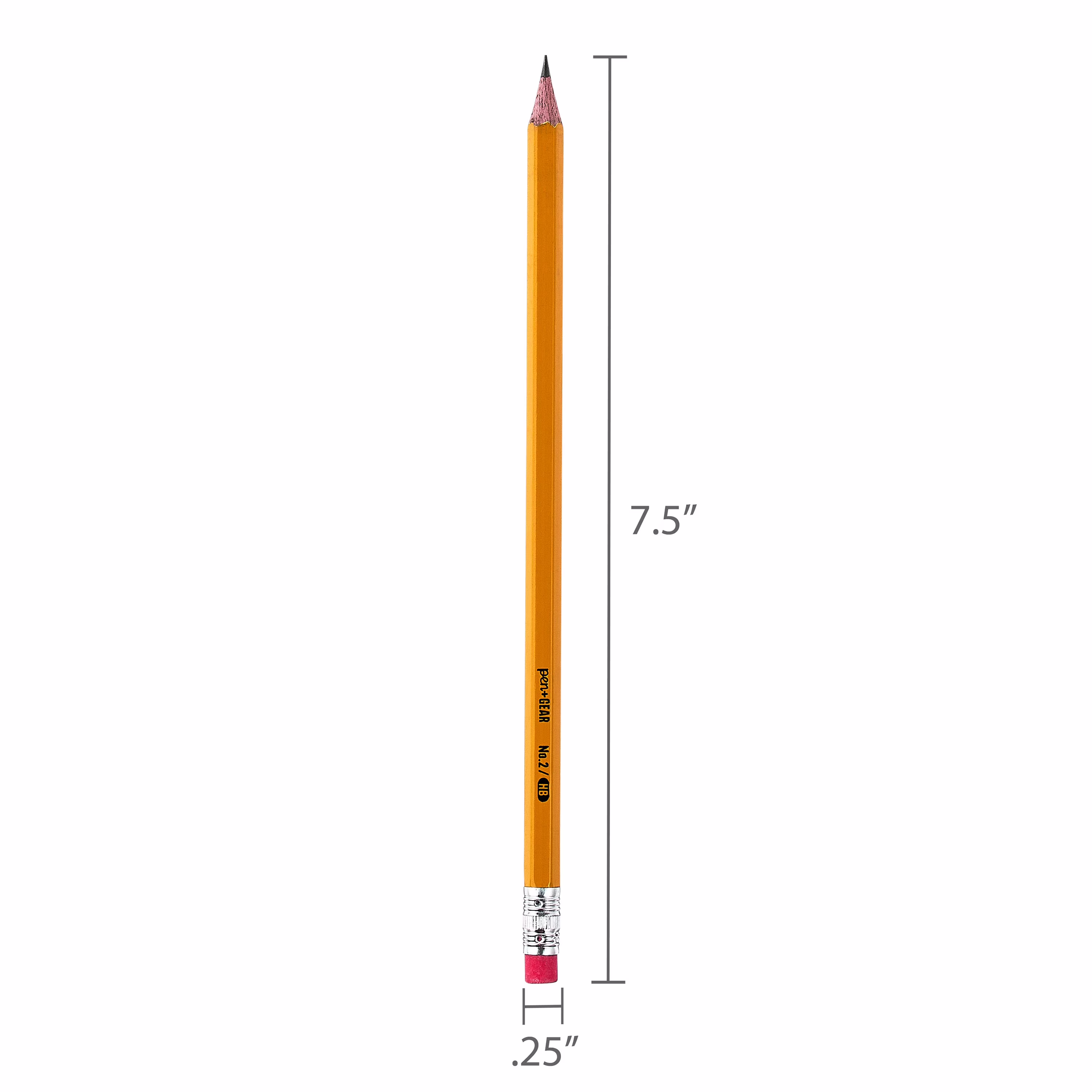 Pen+Gear #2 HB Sharpened Wood Pencils, Yellow, 24 Count
