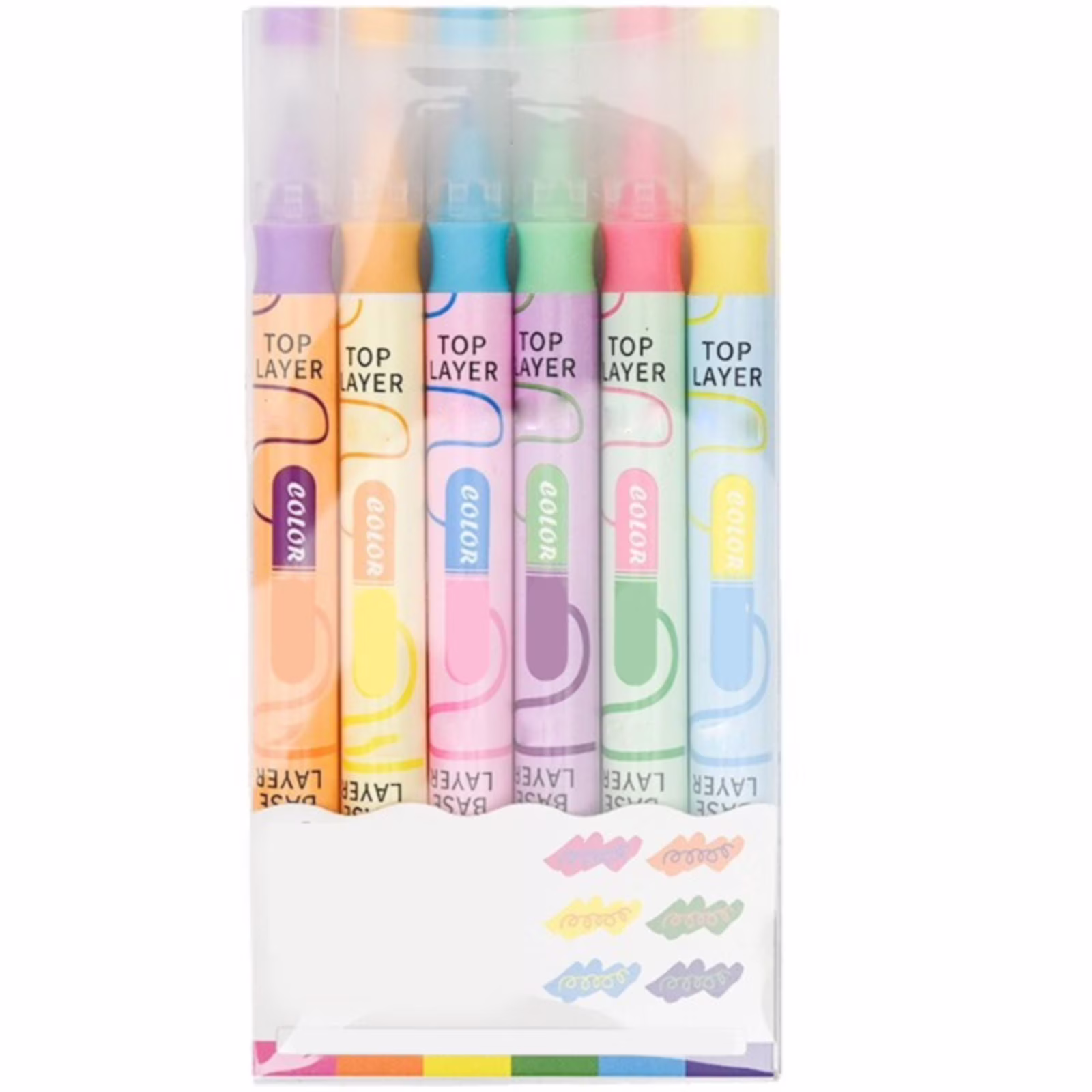 Preplabs 6-Pack Dual Tip Highlighters | Chisel and Fine Tip Color Changing Markers for Bullet Journaling