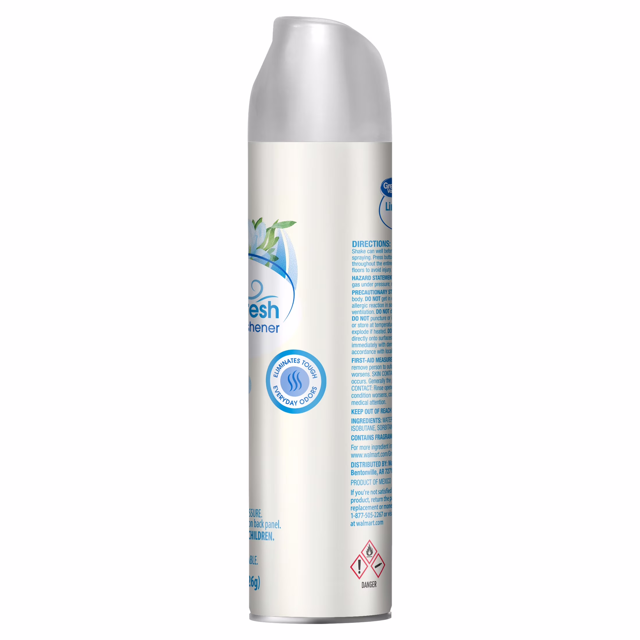 Great Value Aerosol Air Freshener, Linen Fresh, 8 oz