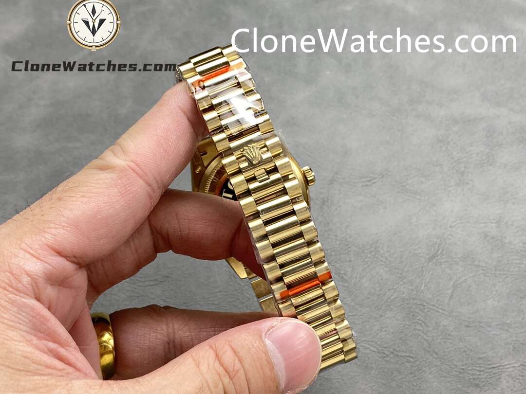 Rolex Super Clone Watches 1:1 Day Date 18K Gold Gradient Green Diamond Dial 36mm m128238-0069 3255 Movement