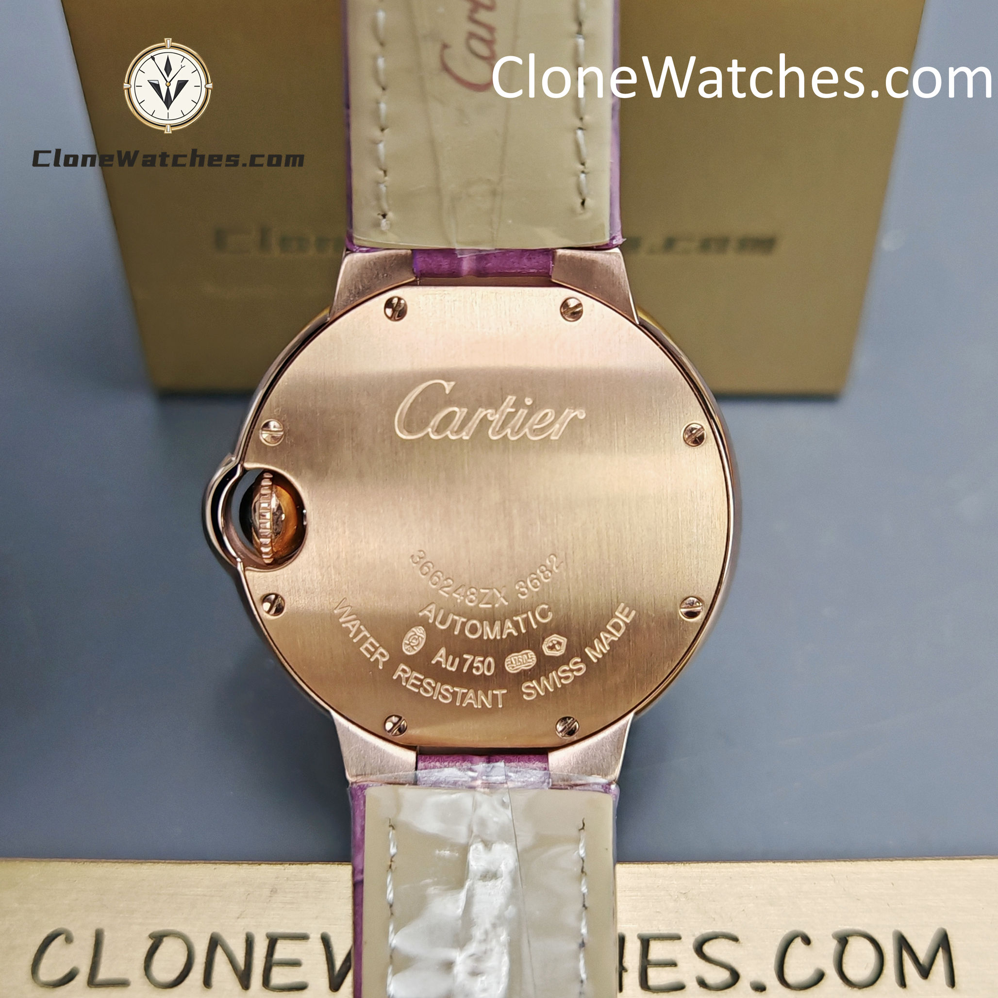 Cartier Super Clone Watches 1:1 Ballon Bleu de WE902040 Silver Dial Diamond Scale 33mm Leather Strap