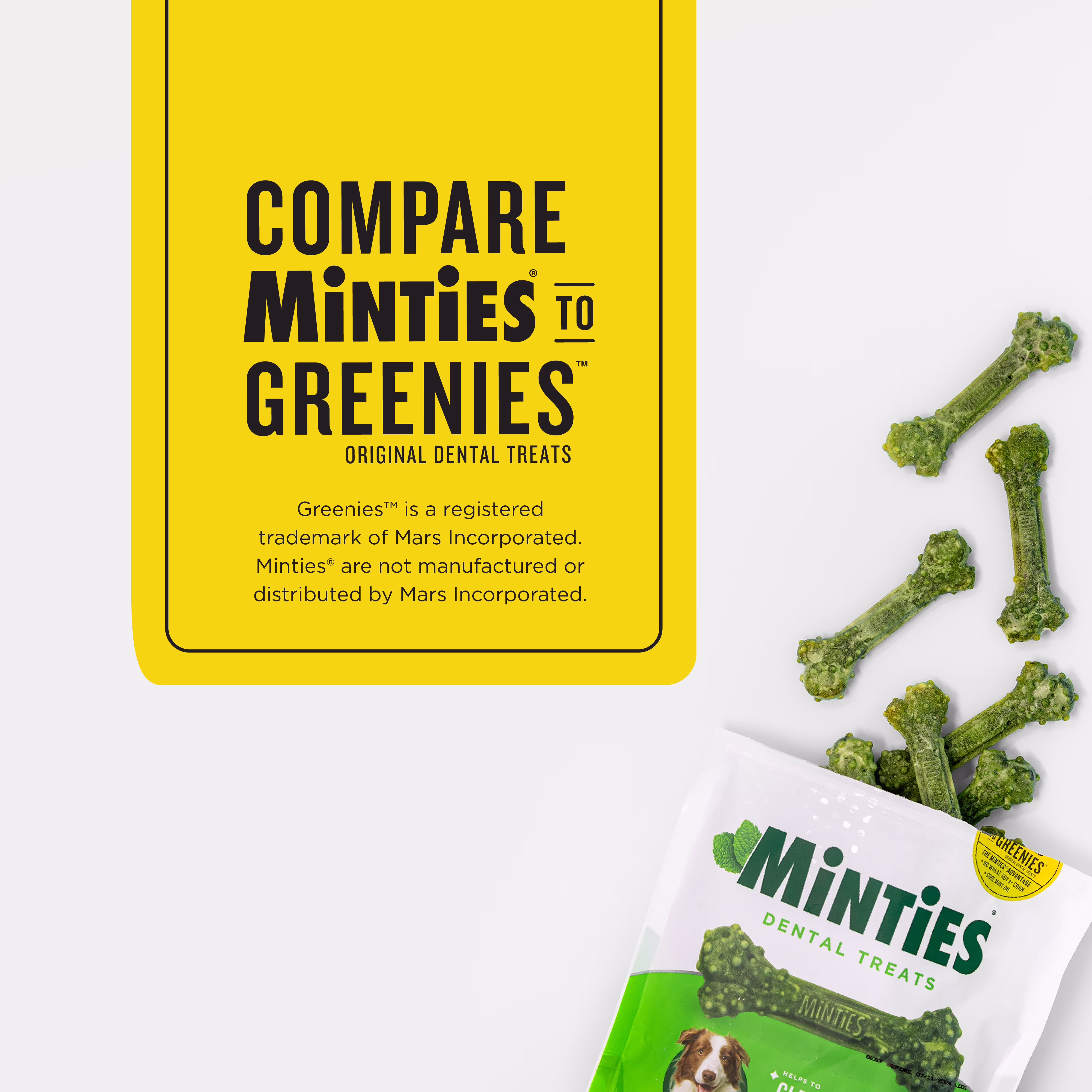 Minties Dental Chews for Dogs, Vet-Recommended Mint-Flavored Dental Dog Treats, Fight Bad Breath, Removes Plaque and Tartar, 1ct