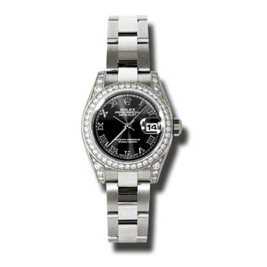 Rolex Lady Datejust 26 Black Dial 18K White Gold Oyster Bracelet Automatic Watch 179159BKRO（Lifetime free warranty+90-days replacement service & Refund!.）