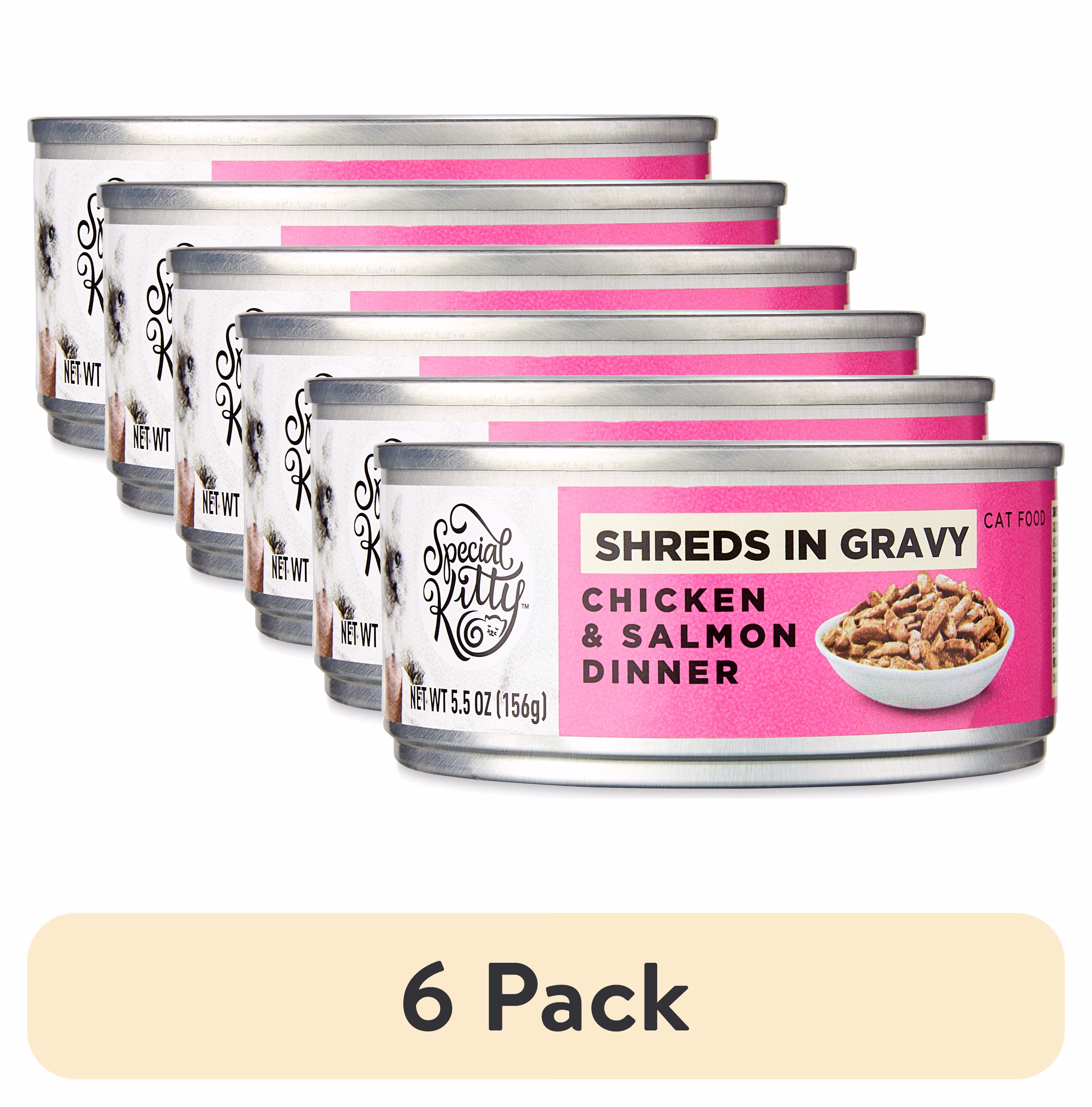Special Kitty Chicken & Salmon Dinner Shreds in Gravy Wet Cat Food, 5.5 oz Can