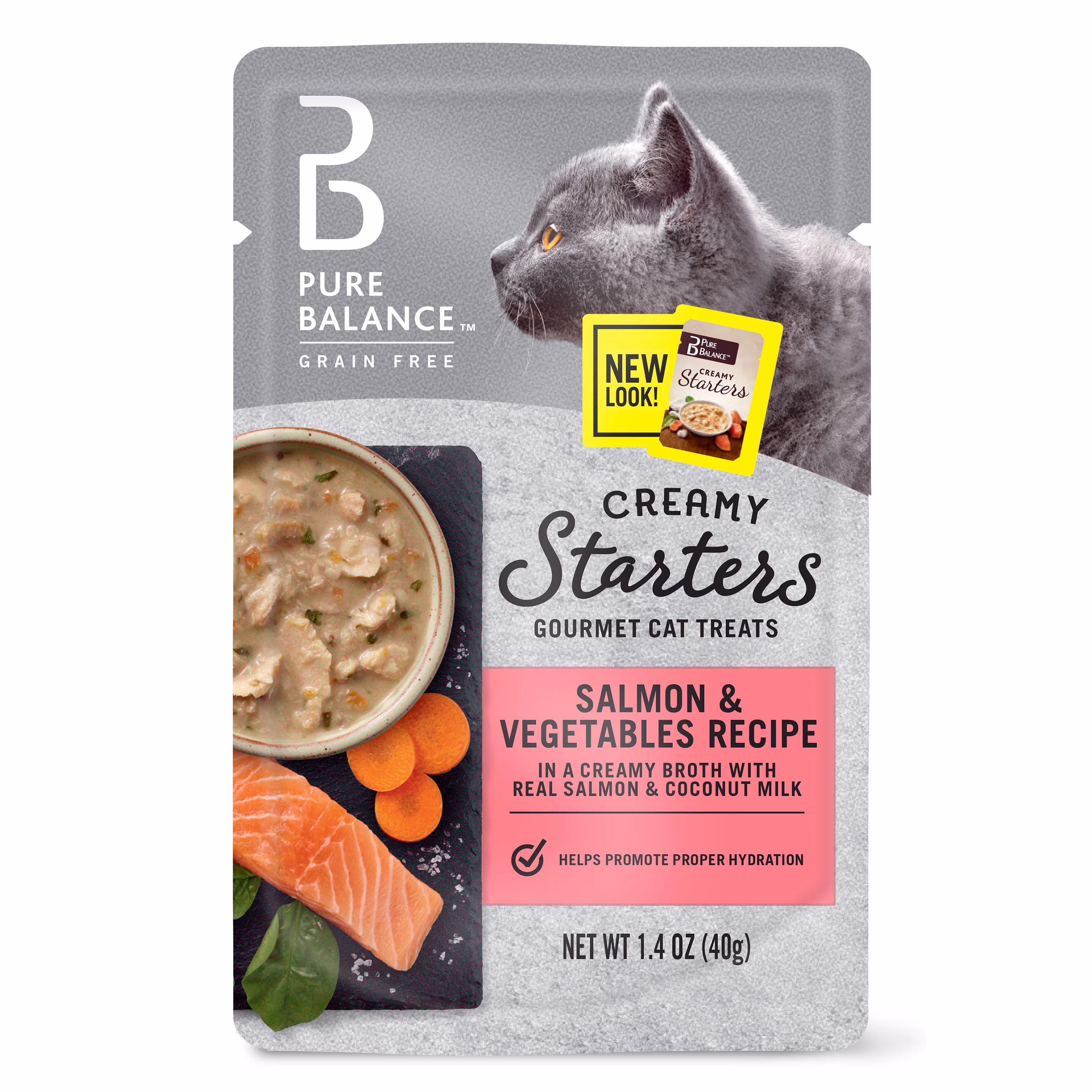 (2 pack) Pure Balance Gourmet Cat Treat Creamy Starters, Salmon & Vegetable Recipe, 1.4 oz