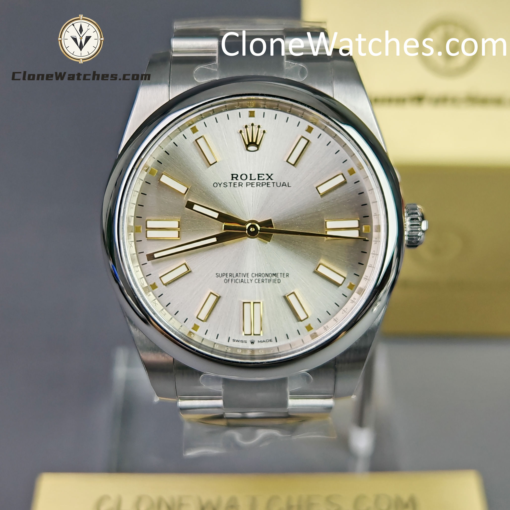 Rolex Super Clone Watches 1:1 Oyster Perpetual Silver Dial 41mm m124300-0001 3230 Movement