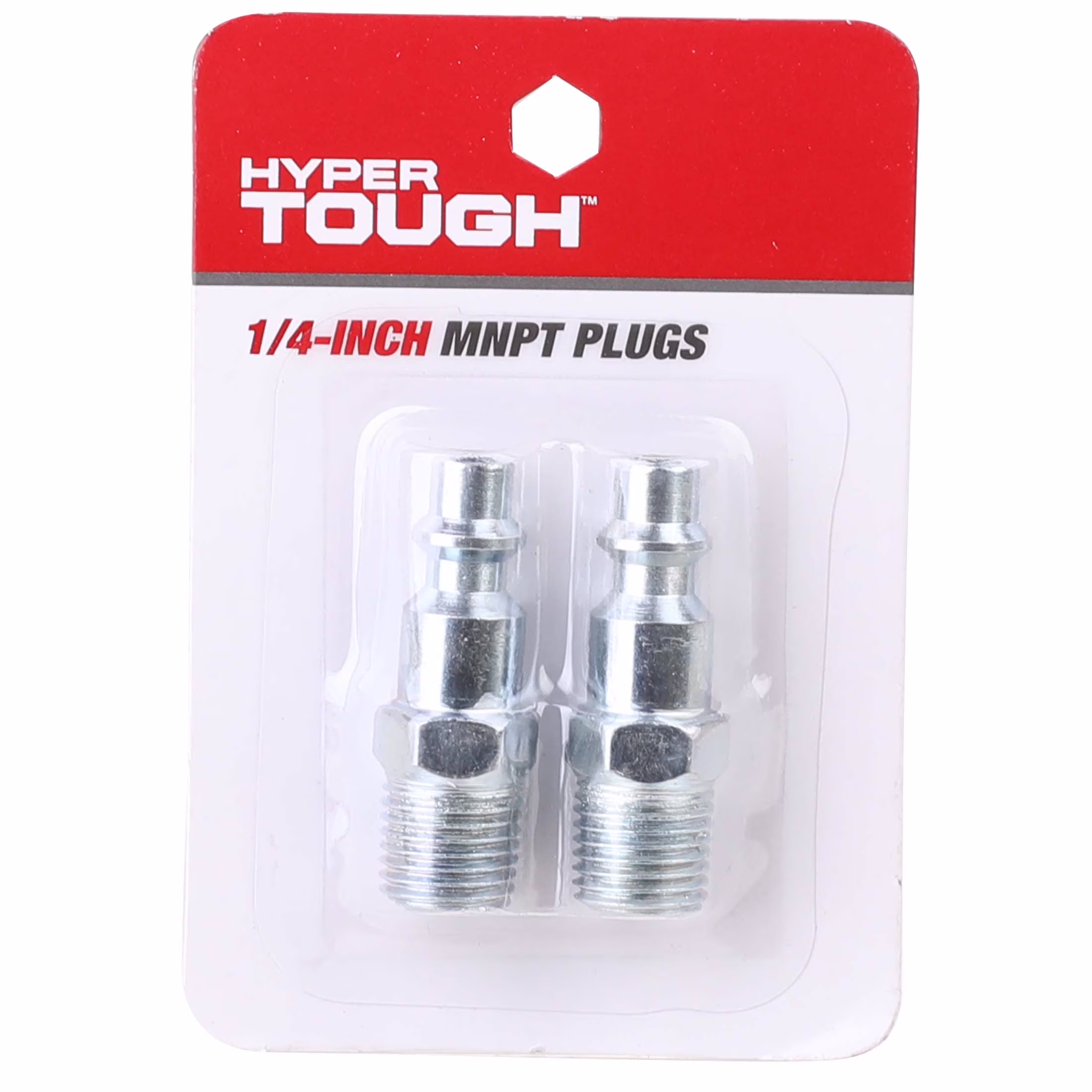 Hyper Tough 1/4-inch Air Industrial Steel MNPT Plug Set, Model 12-225-2HT, 2pcs Pack