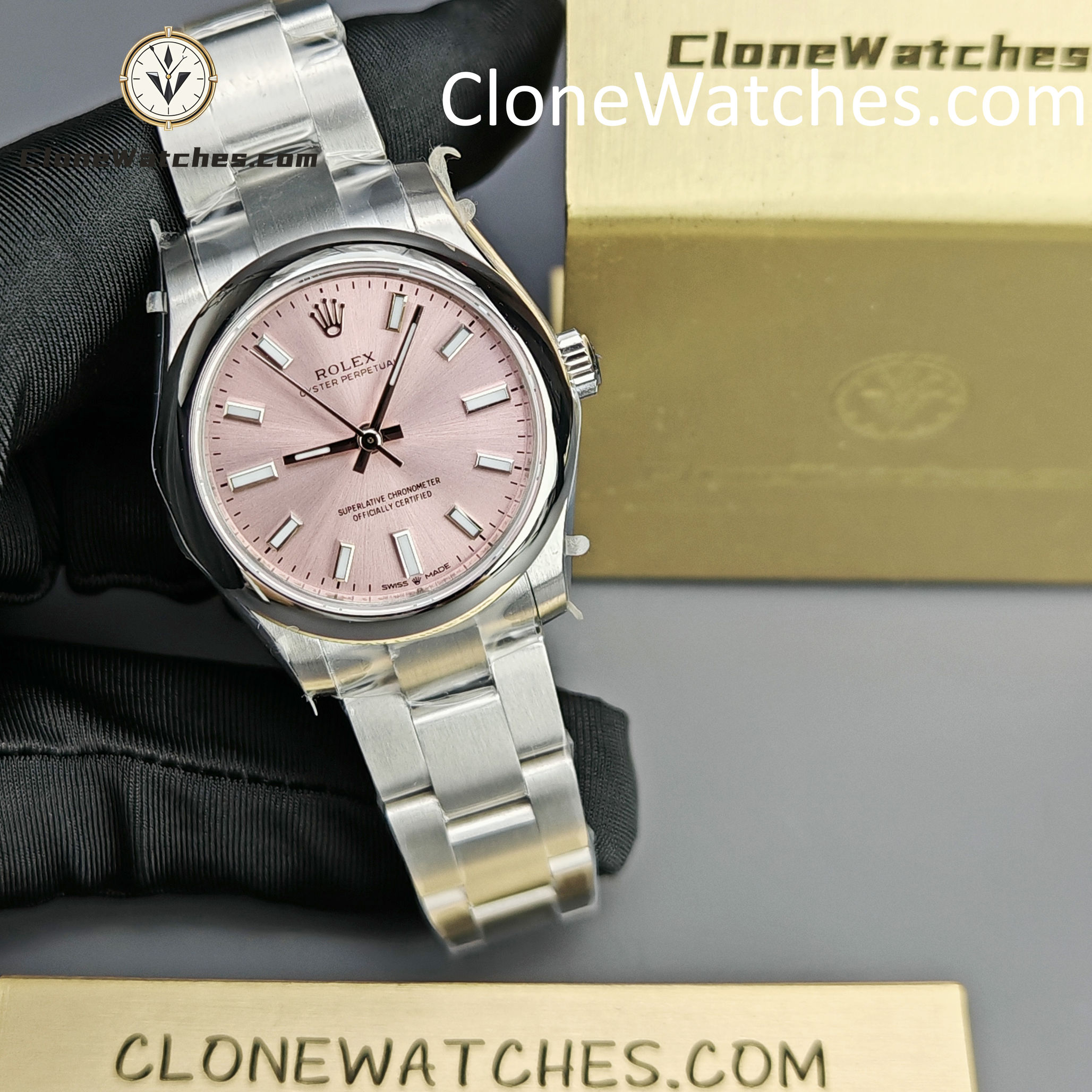 Rolex Super Clone Watches 1:1 Oyster Perpetual Pink Dial 31mm m277200-0009 2232 Movement