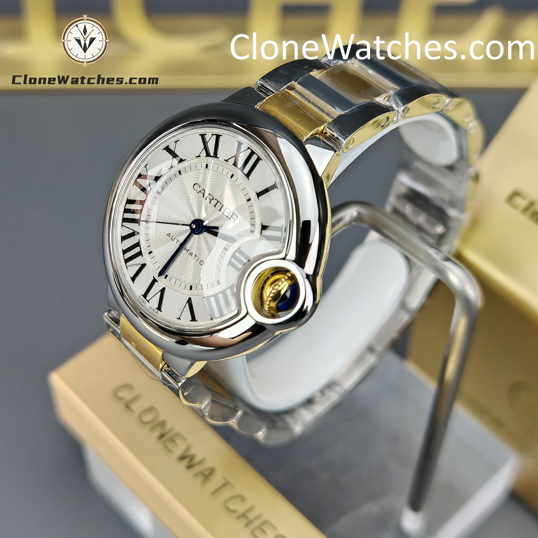Cartier Super Clone Watches 1:1 Ballon Bleu de W2BB0002 Silver Dial 33mm