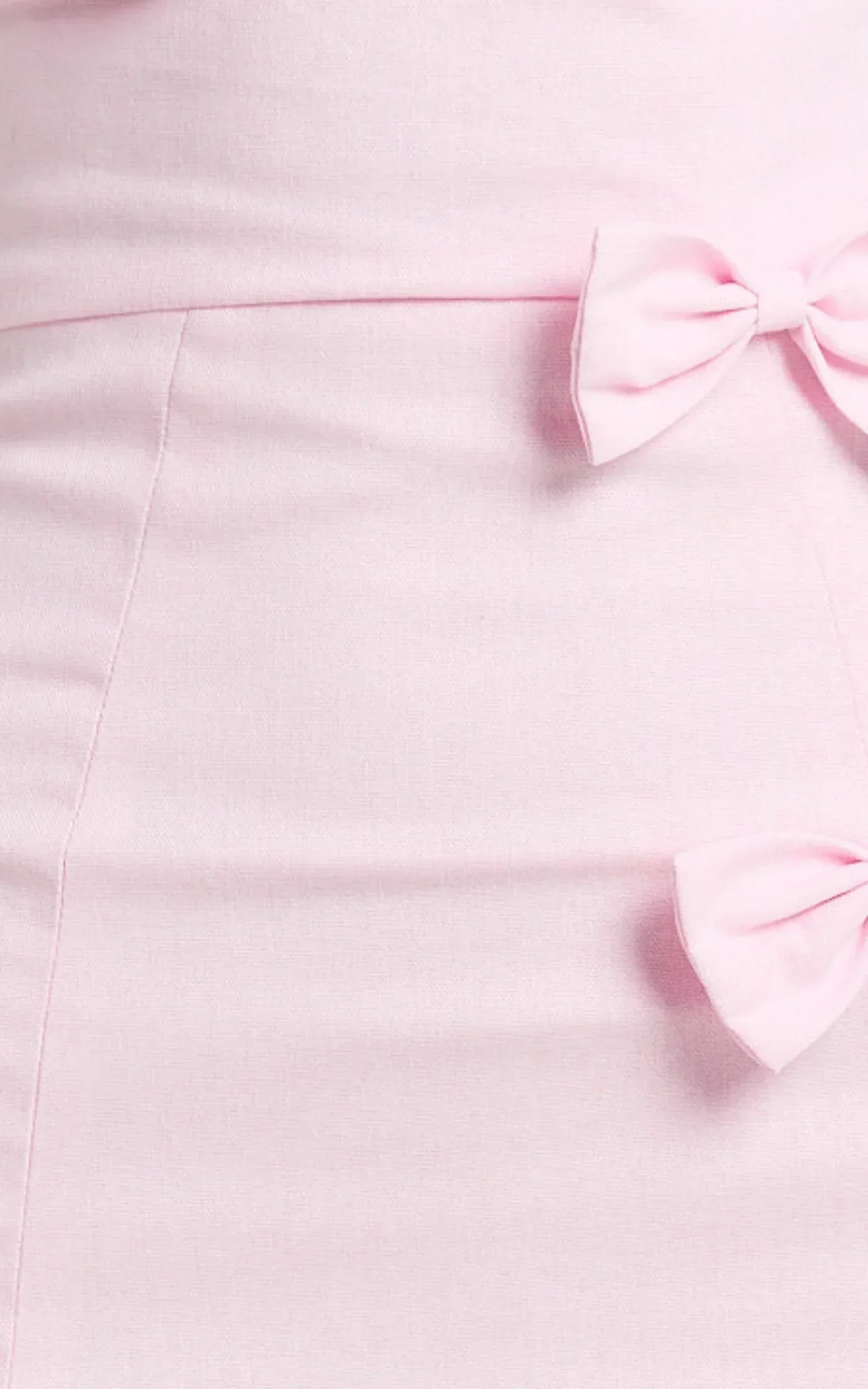 Arna Mini Dress High Neck Fitted Bow Detail Leg Split Fitted Dress in Pink