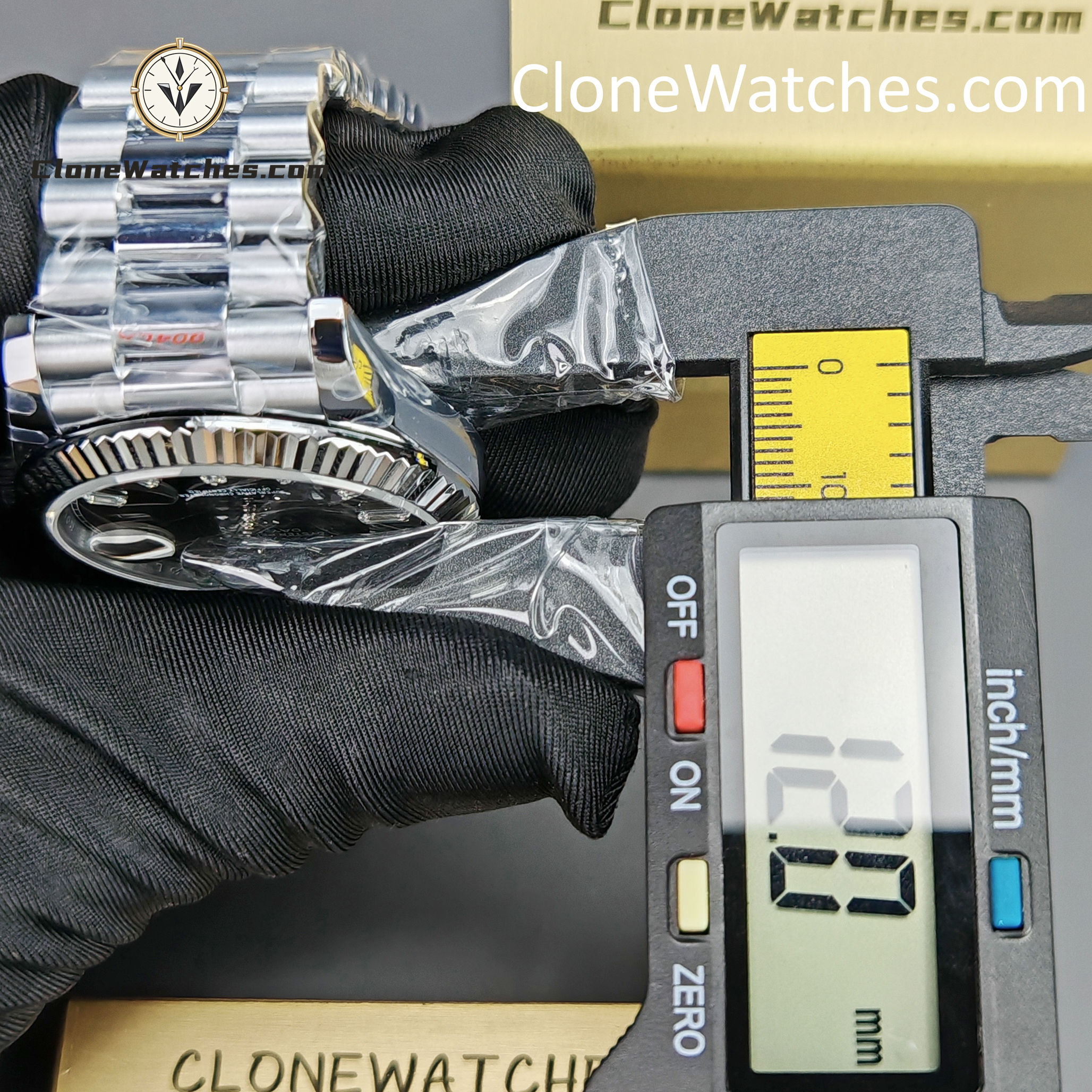 Rolex Super Clone Watches 1:1 Day Date Black Diamond Dial 40mm m228236-0004 3255 Movement
