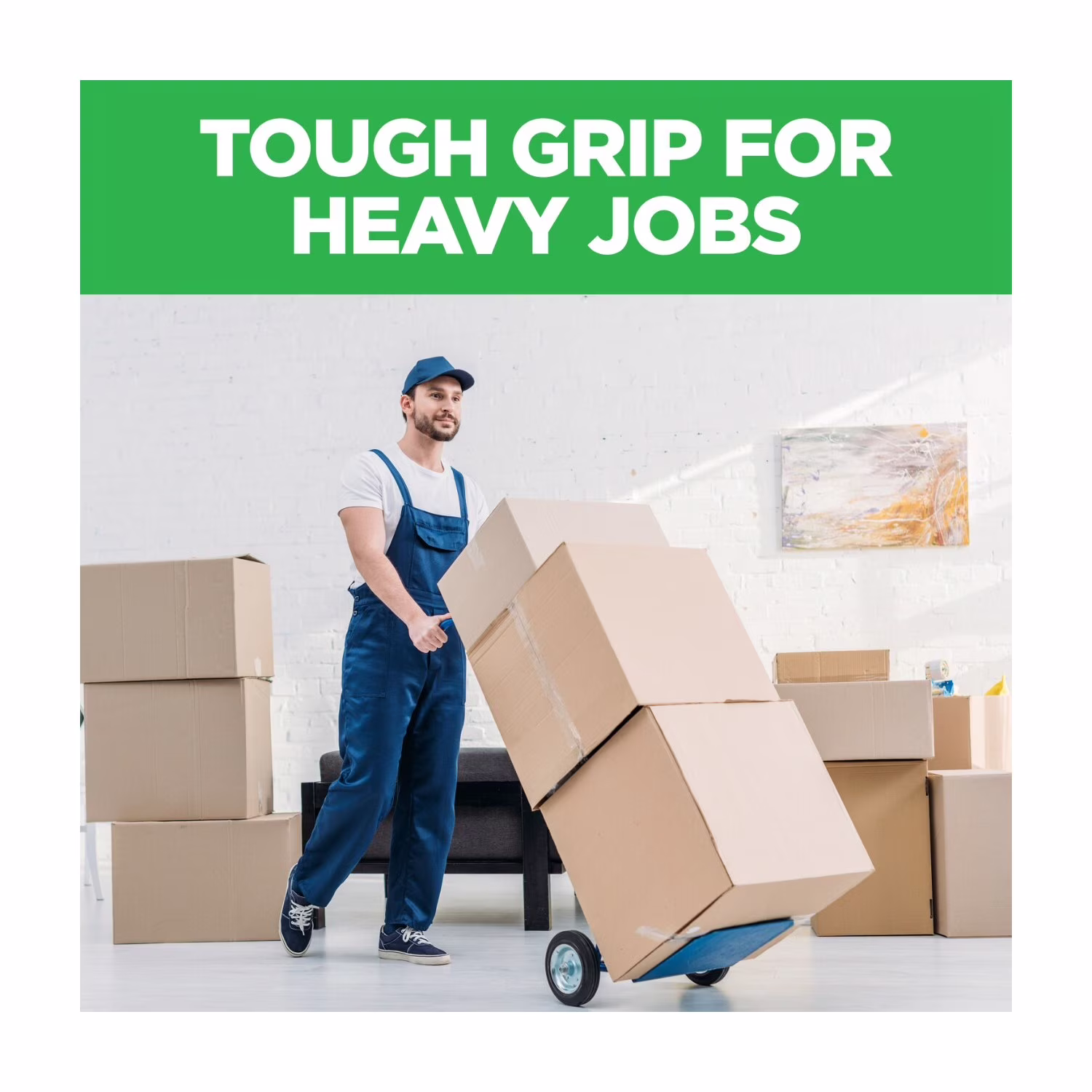 Scotch Tough Grip Moving Packaging Tape, Clear, 1.88 in x 925 in, 1 Roll