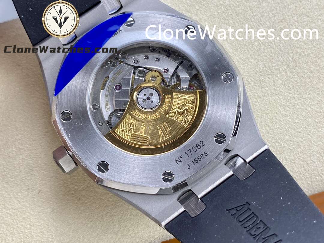 Audemars Piguet Super Clone Watches 1:1 Royal Oak 15400 Black Dial Rubber Strap
