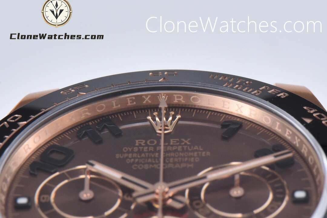 Rolex Super Clone Watches 1:1 Daytona Chocolate Dial Black M116515 Oysterflex Strap 4130 Movement
