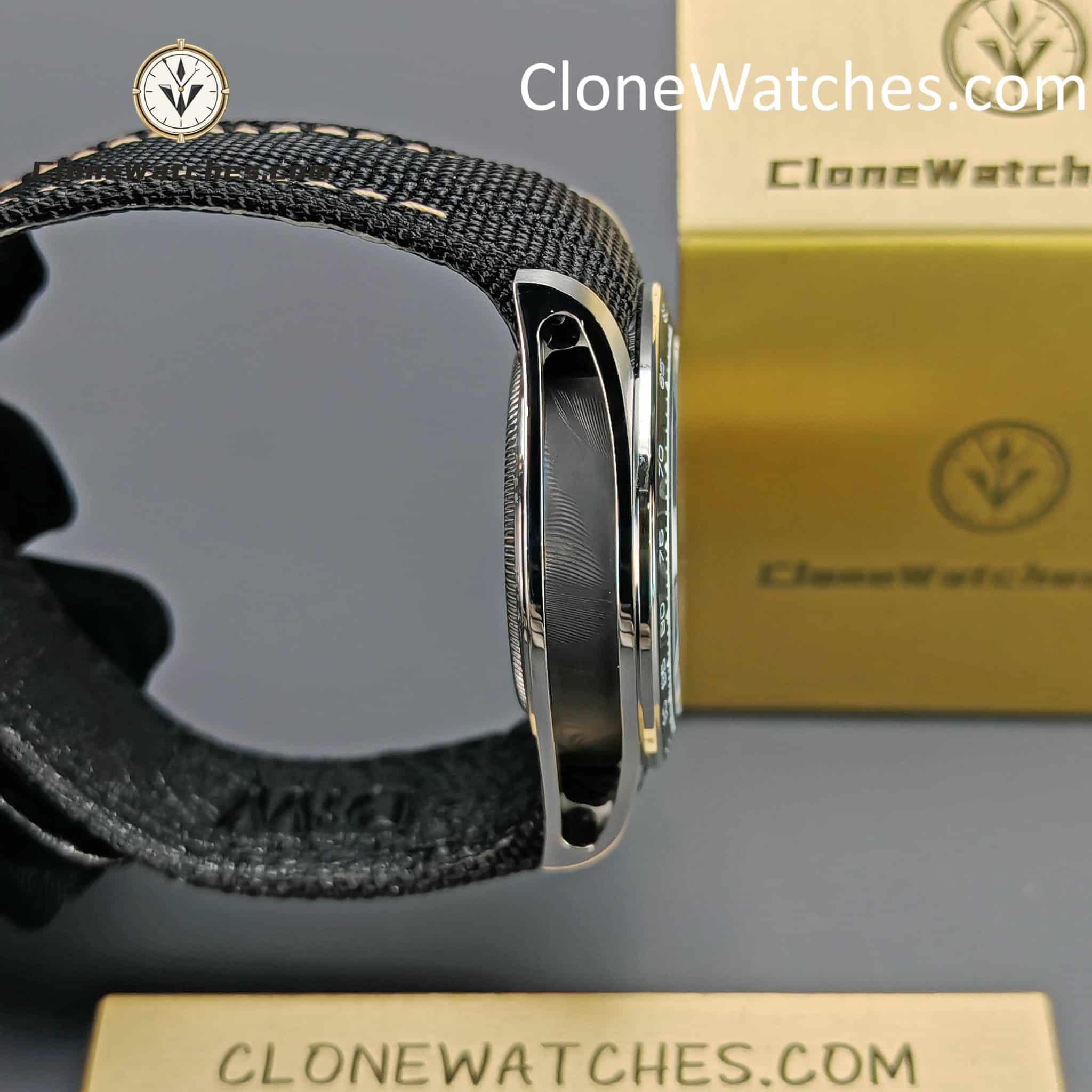 Modified Super Clone Watches 1:1 DiW Rolex Daytona “EXCEPTIONAL UNIQUE” 4130 Movement Black Strap