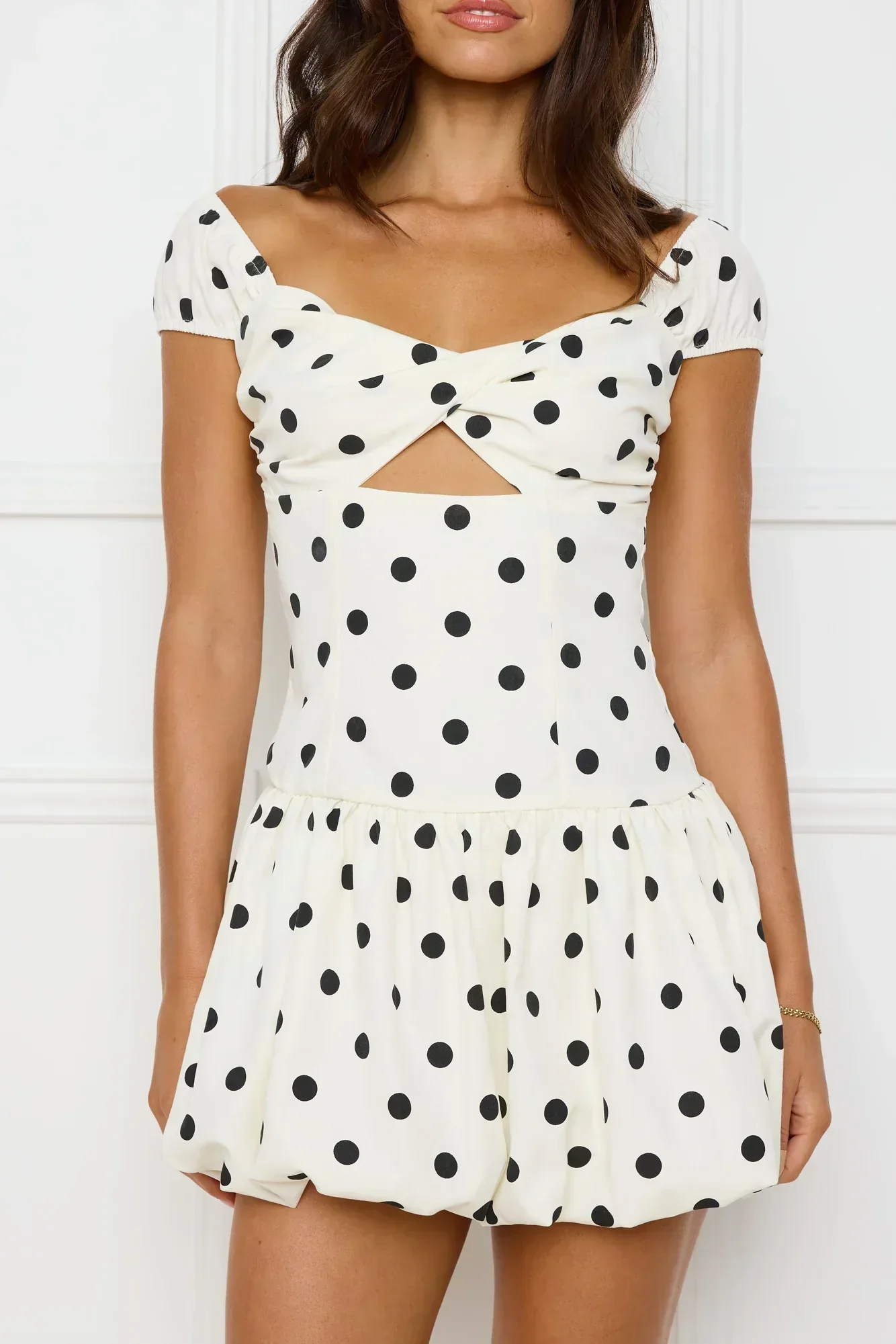 Dunes Of Desire Bubble Mini Dress Beige