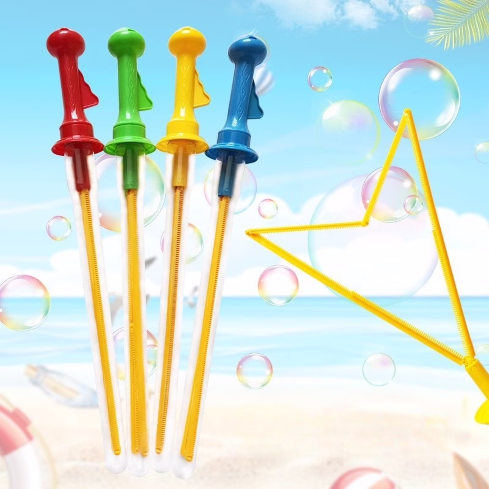15.7 Inch Western Bubble Wand, Random Color, 0.67 fl oz Bubble Solution Included, Outdoor Celebration Fun Prop, Giant Bubble Wand for Parties & Gatherings