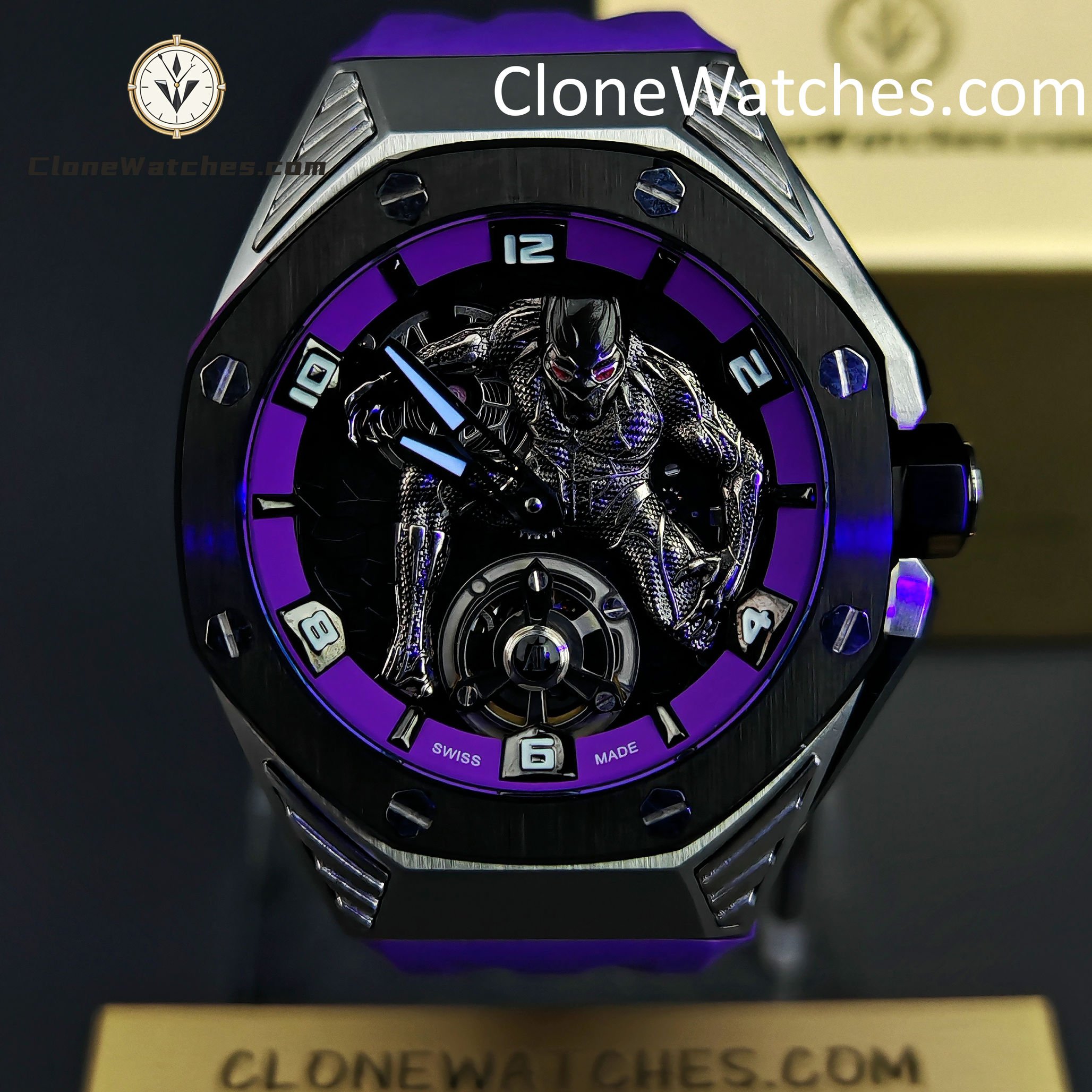 Audemars Piguet Super Clone Watches 1:1 Royal Oak Concept “Black Panther” Flying Tourbillon 26620IO 42MM