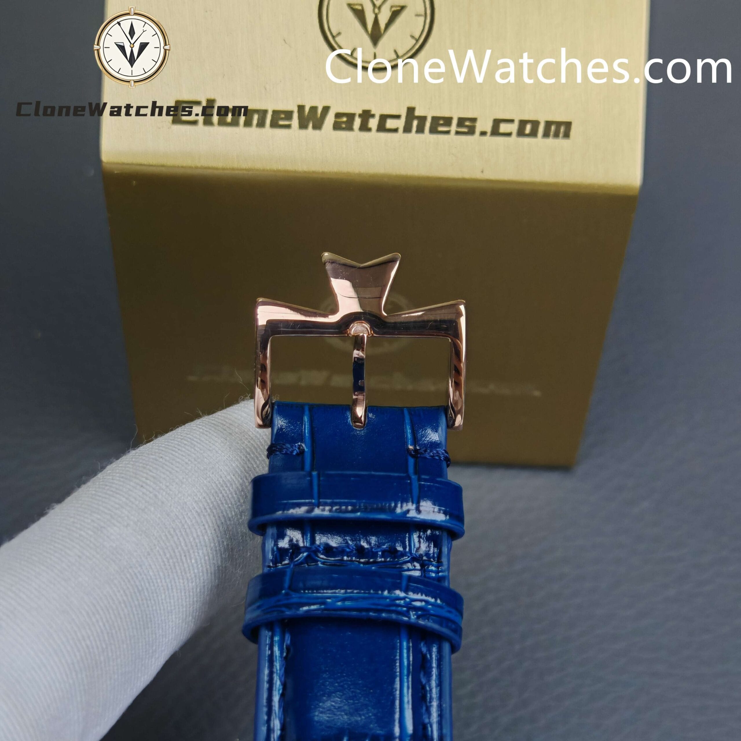 Vacheron Constantin Super Clone Watches 1:1 Patrimony Rose Gold 85180/000R-B515 Blue Dial