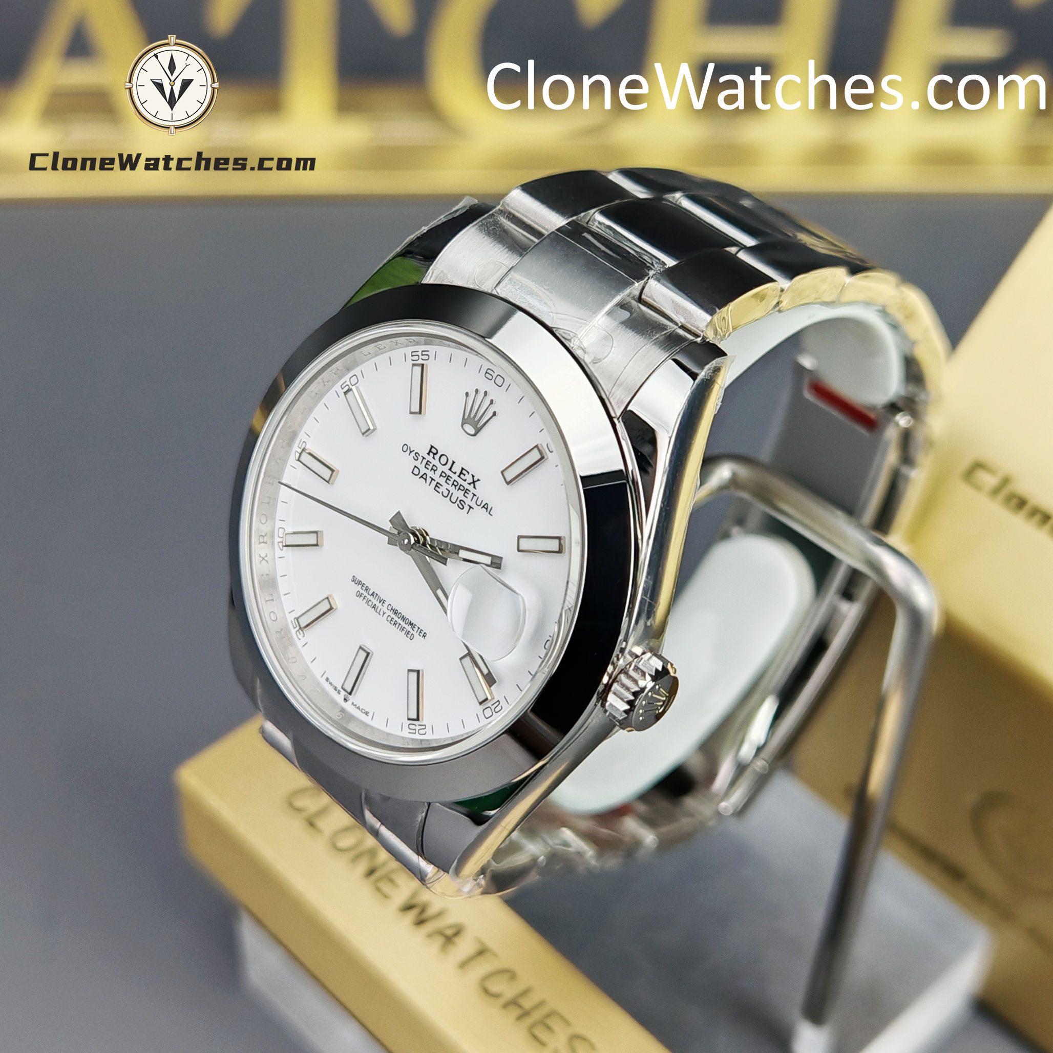Rolex Super Clone Watches 1:1 DateJust White Dial M126300 – 0005 Oyster 41MM 3235 Movement
