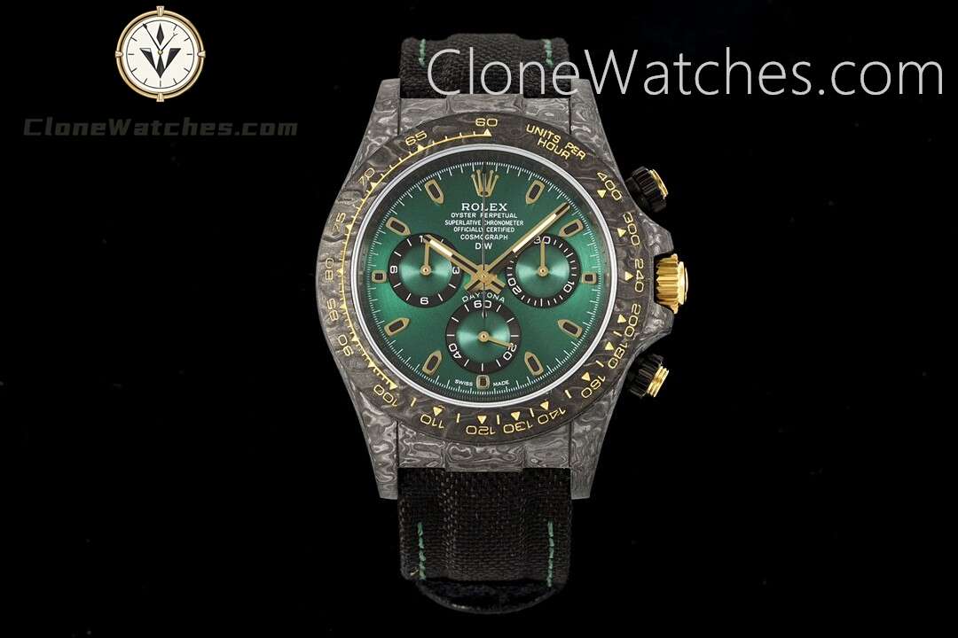 Modified Super Clone Watches 1:1 DiW Rolex Daytona NTPT Carbon GRADIENT GREEN GOLD