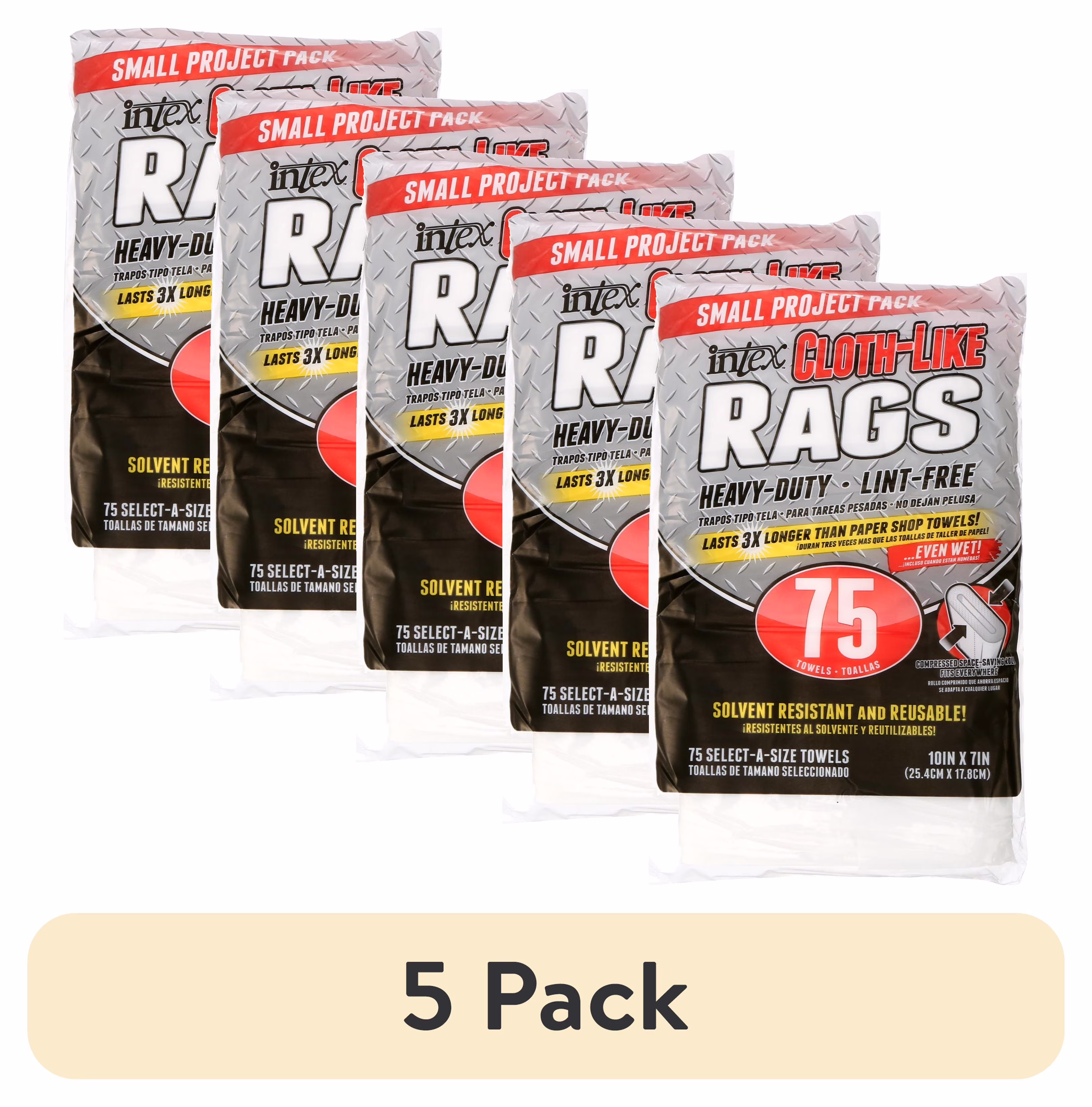 Intex DIY Cloth-Like Cleaning Rags, 75 Count