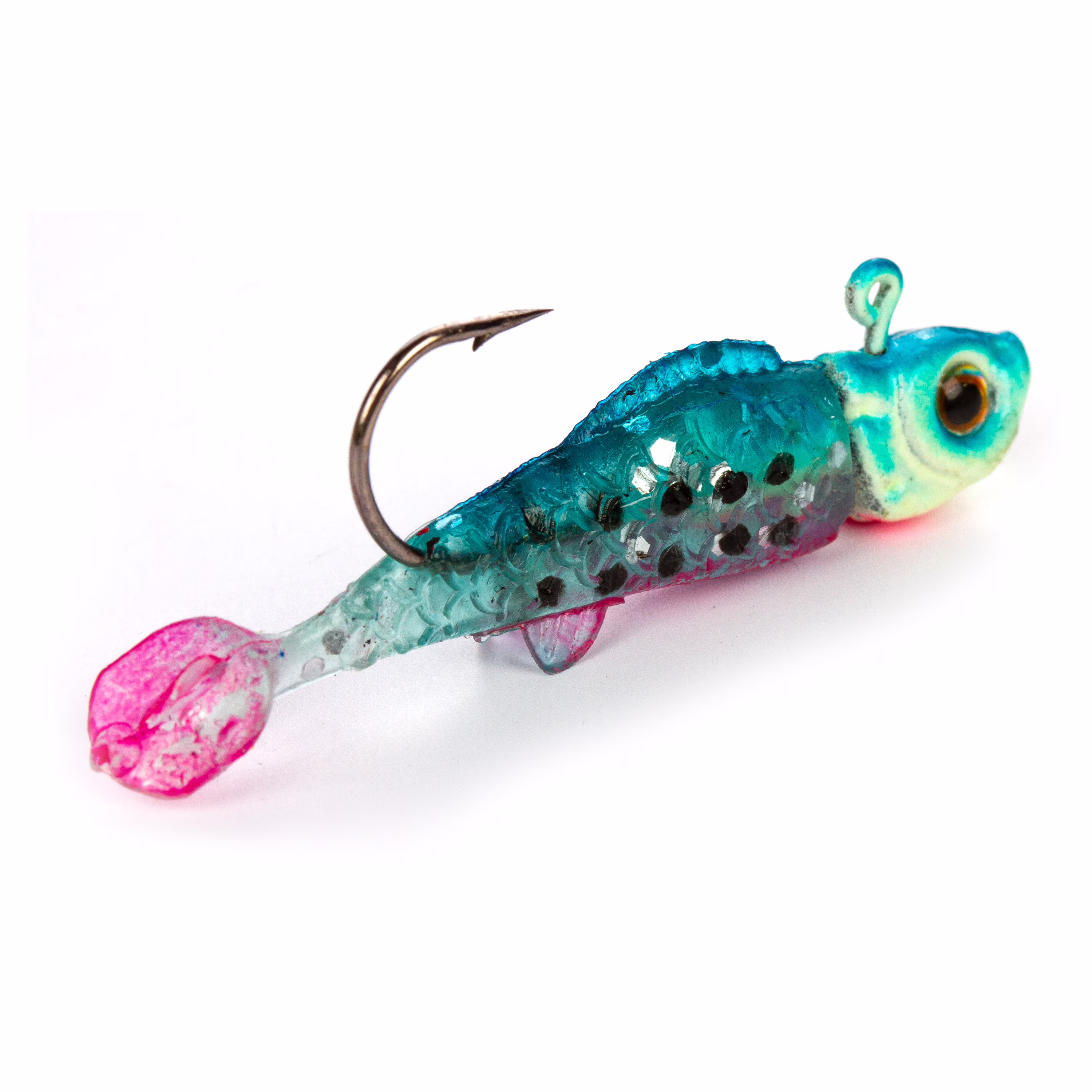 (2 pack) Ozark Trail 1/8 oz Freshwater Rigged Panfish Minnow Fishing Lure, Blue & Pink, 2-Pack
