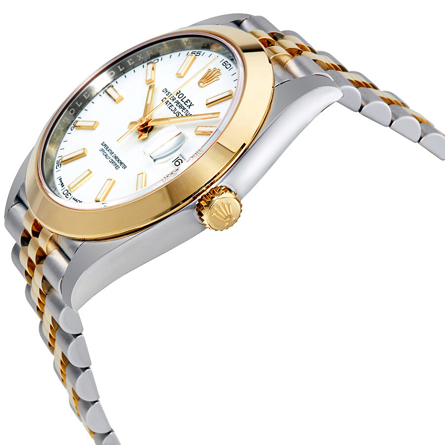 Rolex Datejust 41 White Dial Steel and 18K Yellow Gold Jubilee Bracelet Men s Watch 126303WSJ（Lifetime free warranty+90-days replacement service & Refund!.）