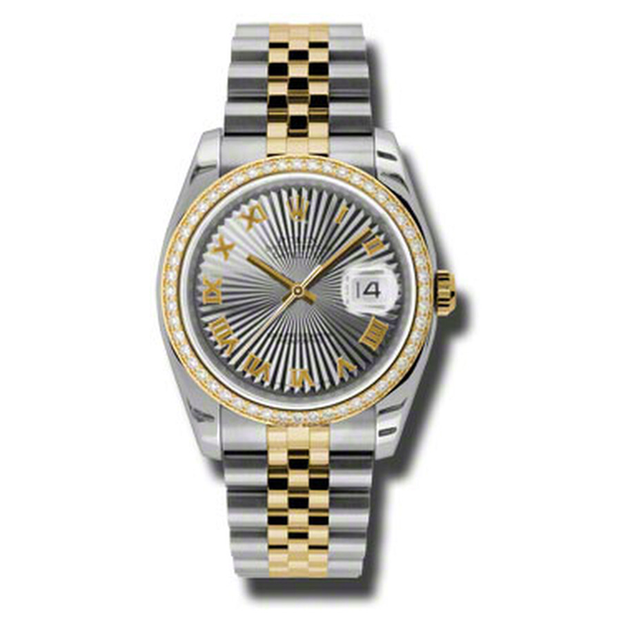 Rolex Oyster Perpetual Datejust 36 Grey Dial Stainless Steel and 18K Yellow Gold Jubilee Bracelet Automatic Ladies Watch 116243GSBRJ（Lifetime free warranty+90-days replacement service & Refund!.）