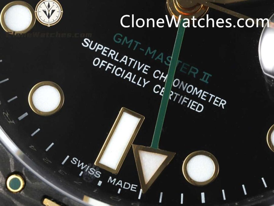 Modified Super Clone Watches 1:1 DIW Rolex GMT Master II “GOLDEN SPEEDSTER GREEN HAND” 3285 Movement