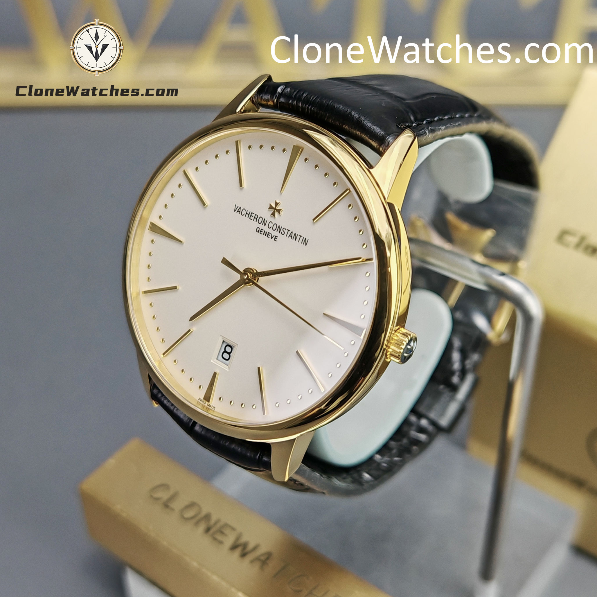 Vacheron Constantin Super Clone Watches 1:1 Patrimony Gold 85180/000J-9231 White Dial