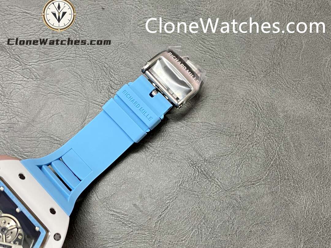 Richard Mille Super Clone Watches 1:1 RM 055 Ceramics Tourbillon Blue Strap