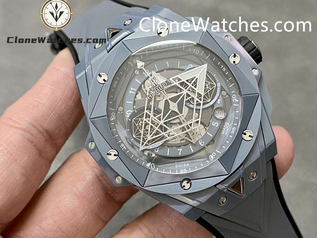 Hublot Super Clone Watches 1:1 Big Bang Unico Sang Bleu II Grey Ceramic 45MM 418.FX.8007.RX.MXM21
