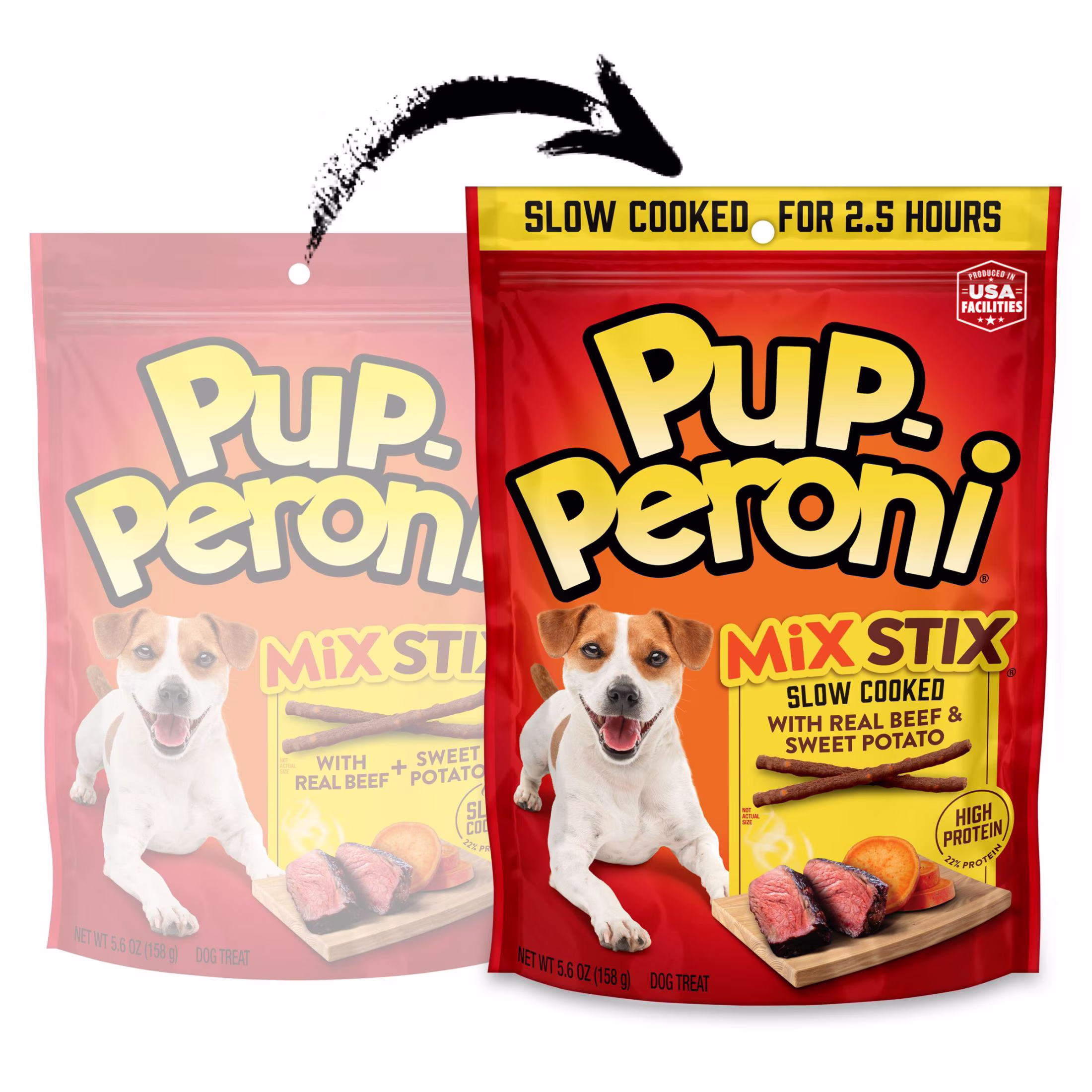 Pup Peroni Mix Stix Dog Treats With Real Beef + Sweet Potato, 5.6 oz Bag