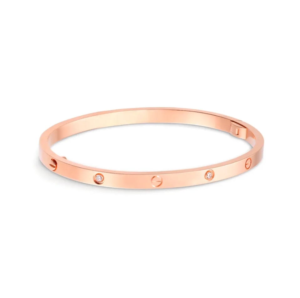 Cartier LOVE Series Six Diamond Narrow 18K Platinum Bracelet