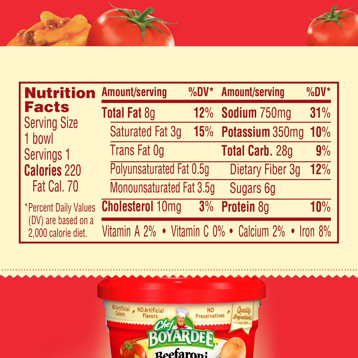 (12 pack) Chef Boyardee Beefaroni, Pasta in Tomato and Meat Sauce, Microwavable Meal, 7.5 oz. Bowl