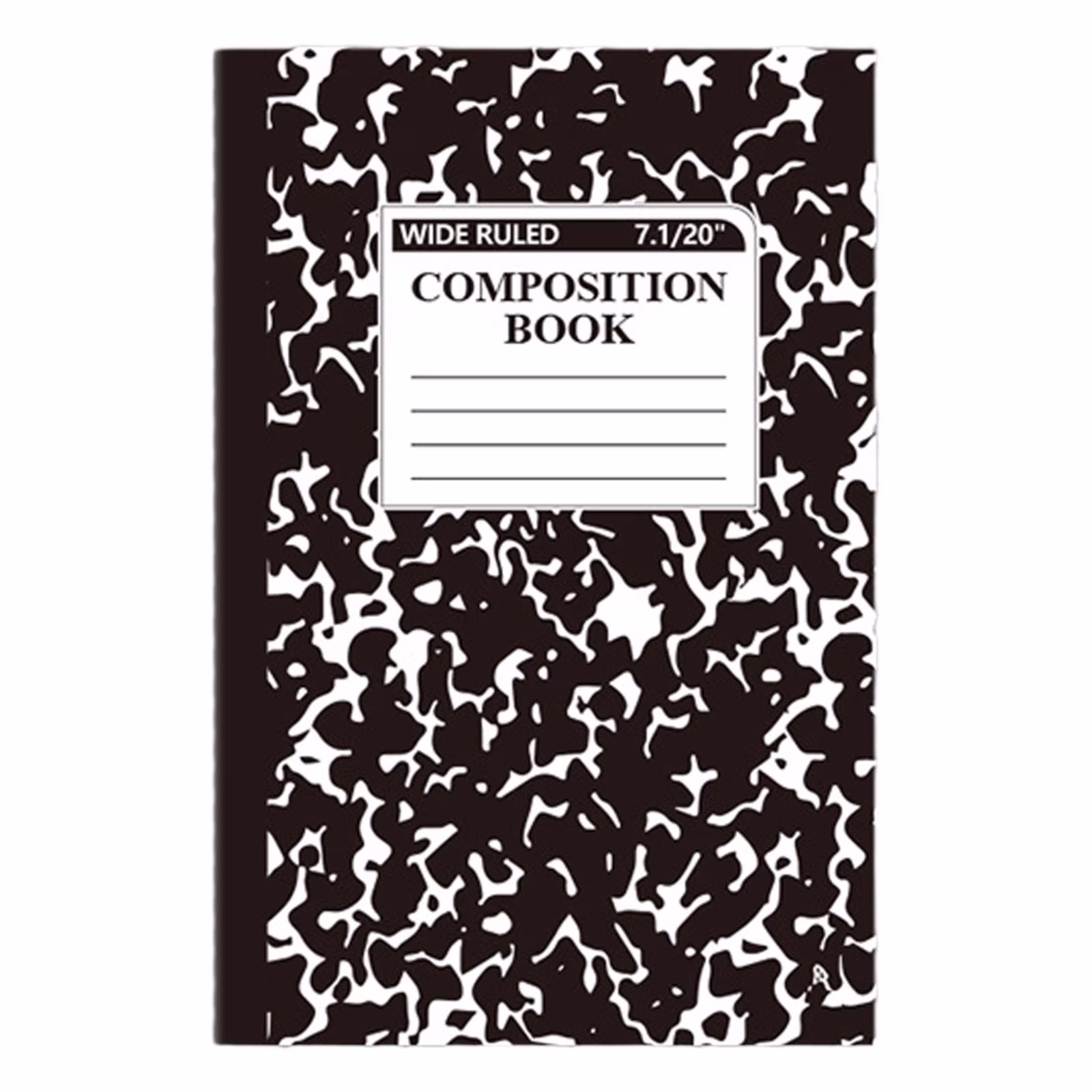 Composition Books for 50 Cents,Composition Book Wide Ruled 5.51"x 8.27" Marble Design, Paper Cover, 30 Sheets 60 Pages Composition Book Primary Journal Draw Top Lines Bottom,Assorted Colors(Black)