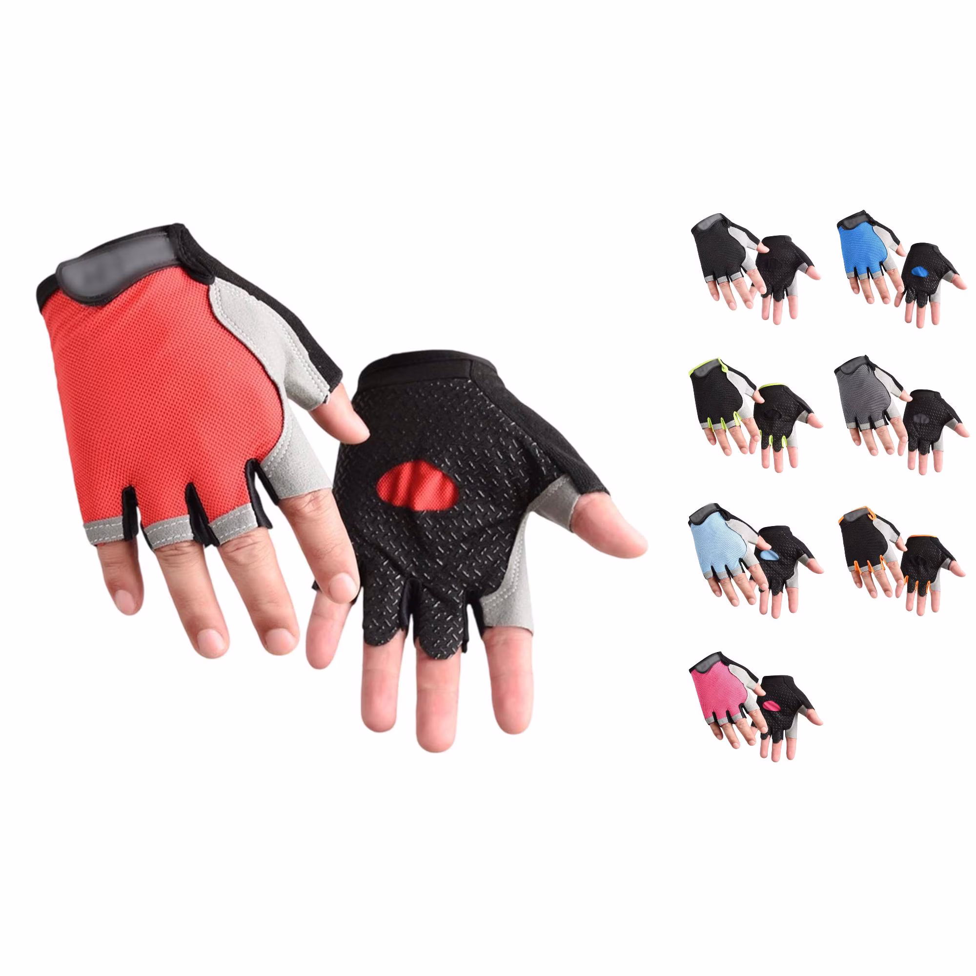 VOUZZA Kids Bike Gloves Toddler Half Finger Fingerless Workout Gloves Non Gel Bike Motorcycle Skateboard Protective Mittens