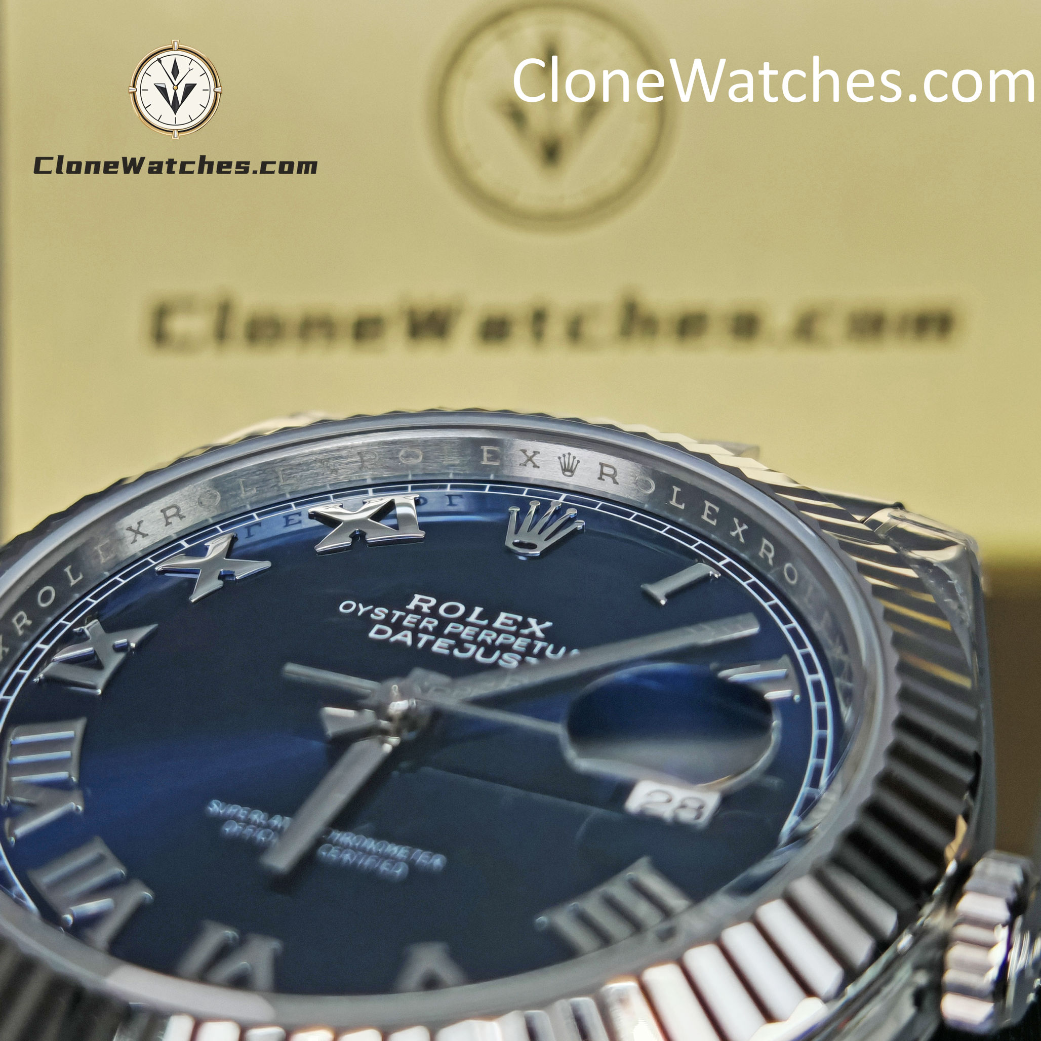 Rolex Super Clone Watches 1:1 DateJust Blue Dial Roman M126334 Jubilee 41MM 3235 Movement
