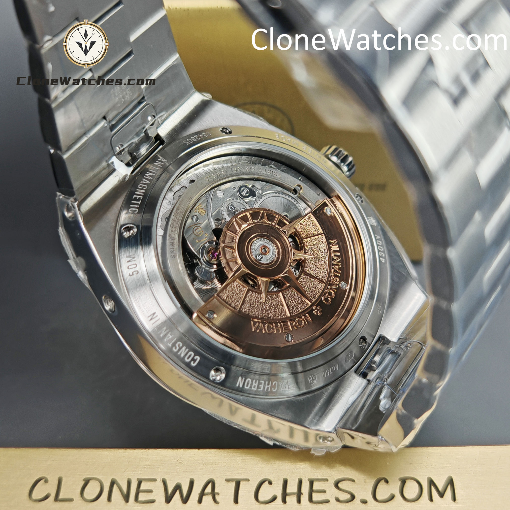 Vacheron Constantin Super Clone Watches 1:1 Overseas Perpetual Calendar Ultra-Thin Steel Dial