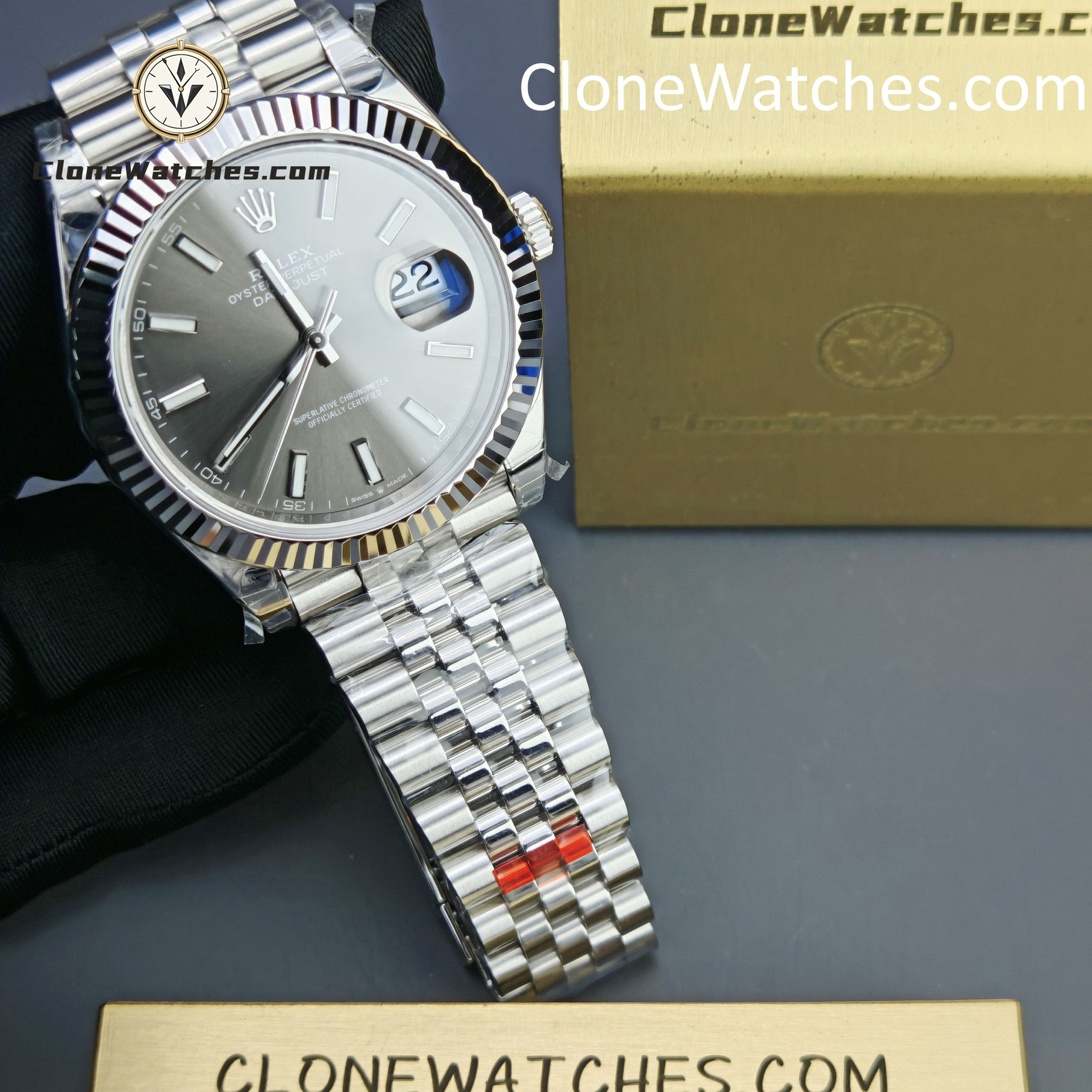 Rolex Super Clone Watches 1:1 DateJust Grey Dial m126334-0014 Jubilee 41MM 3235 Movement