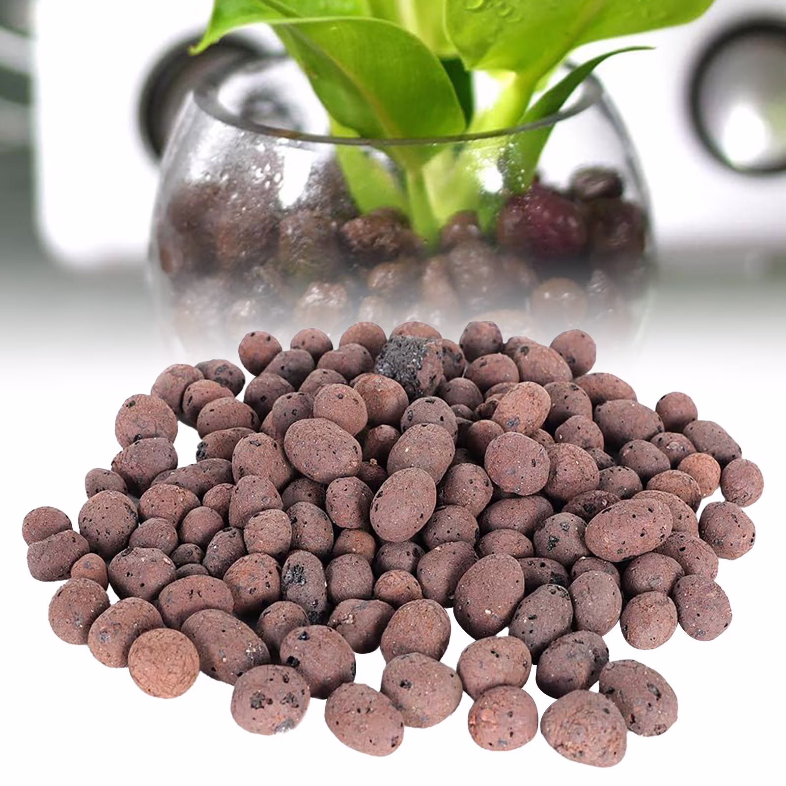 Homesteed Leca Clay Pebbles for Plants Hydroponic Grow Media Clay Pellets for Orchids and Indoor Plants Breathable Clay Balls 100G Coffee