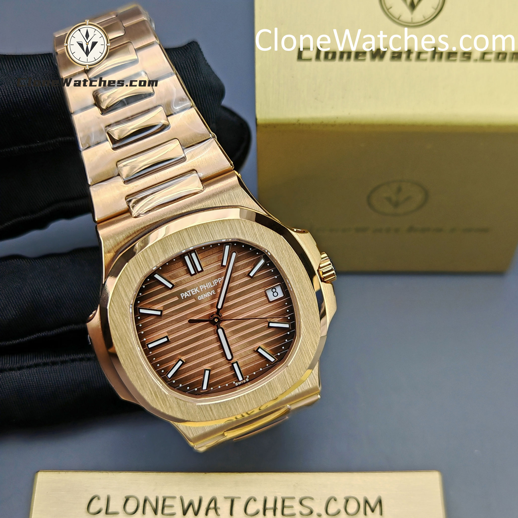 Patek Philippe Super Clone Watches 1:1 Nautilus 5711 Brown Dial 18K Rose Gold